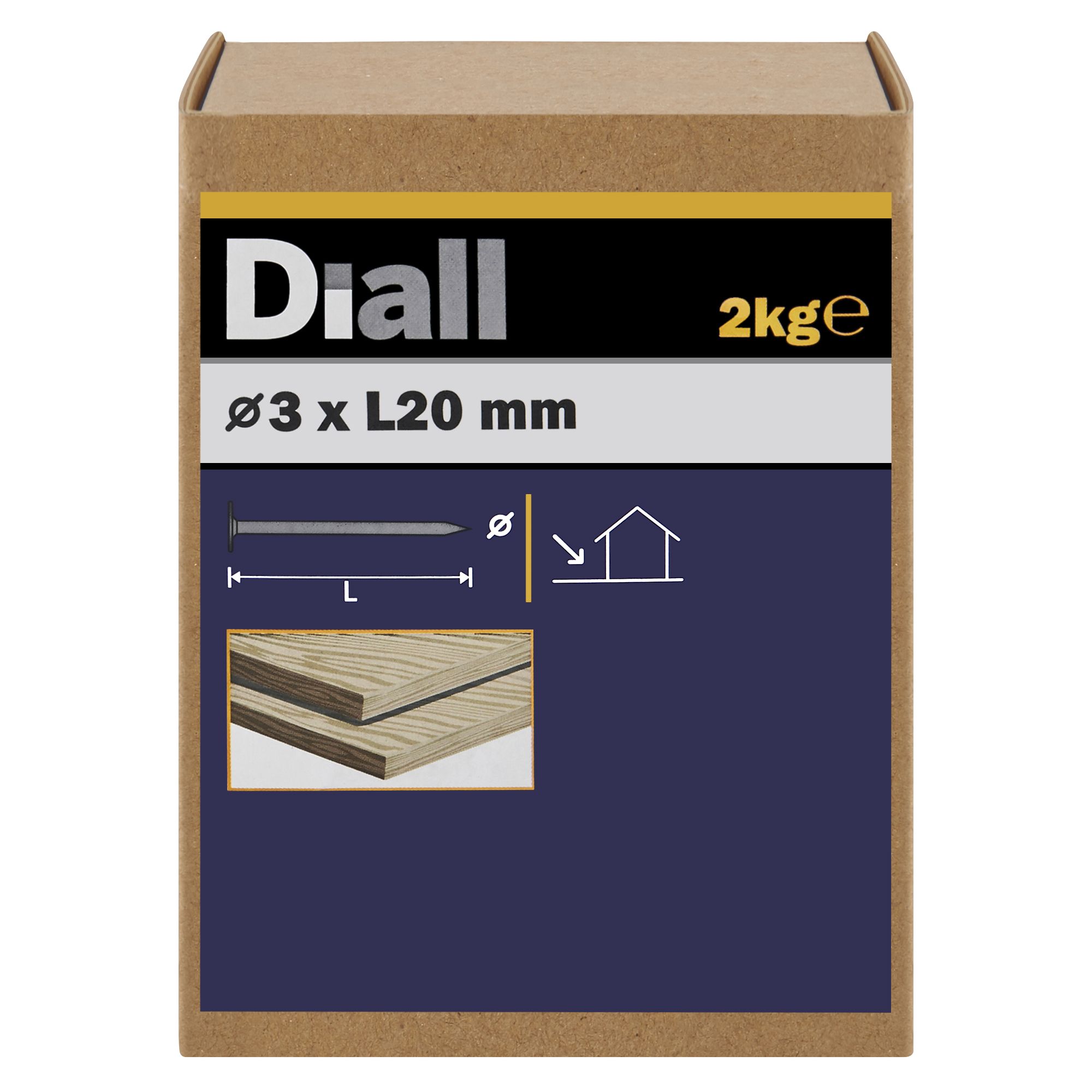 Diall Galvanised Clout Nail (L)20mm (Dia)3mm 2Kg | Compare The Build