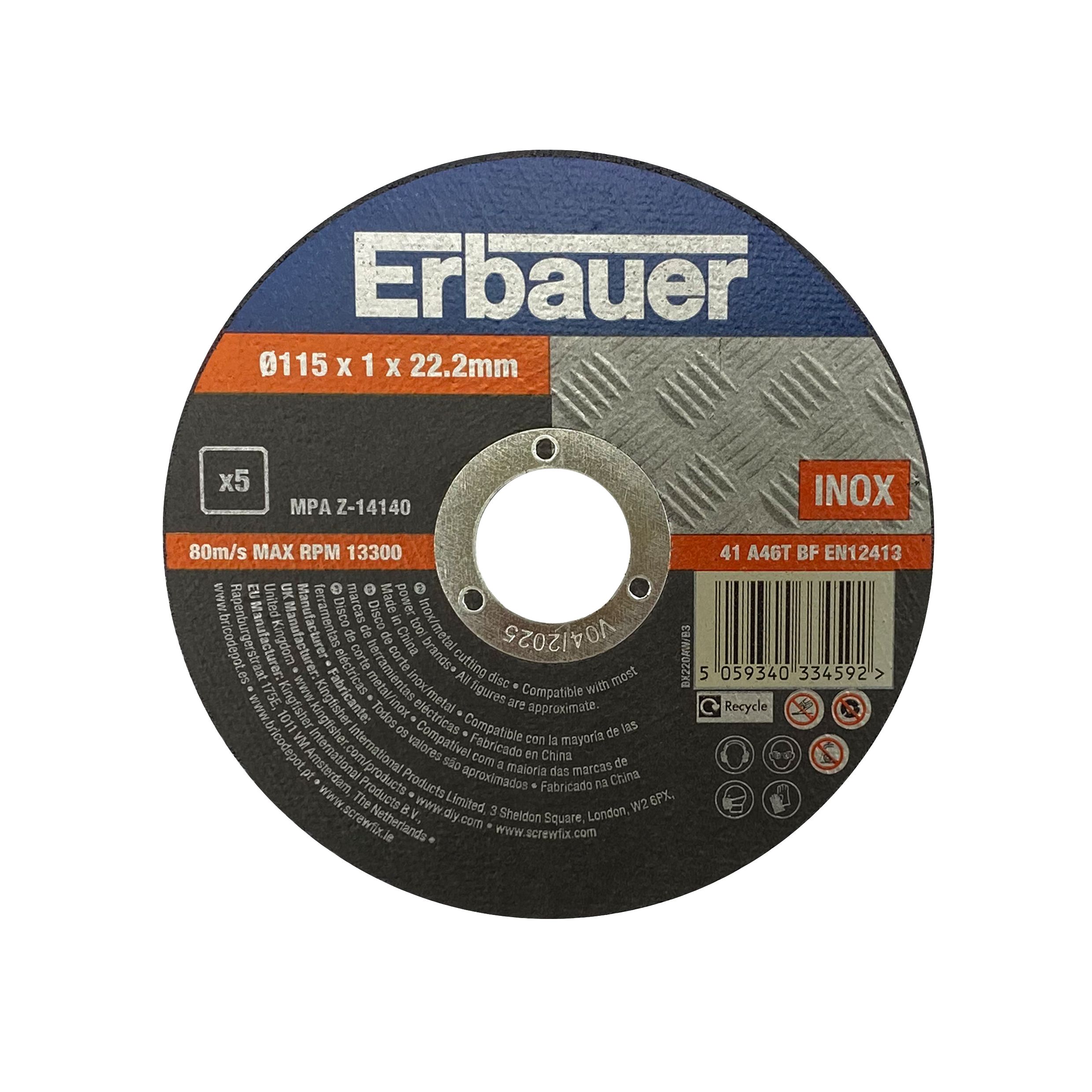 Erbauer T41 Cutting Disc (Dia)115mm, Pack Of 5 | Compare The Build