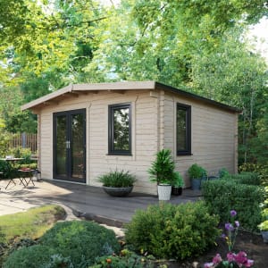 Power Sheds 16 x 14ft Left Hand Door Apex Chalet Log Cabin Price Comparisons | Compare The Build