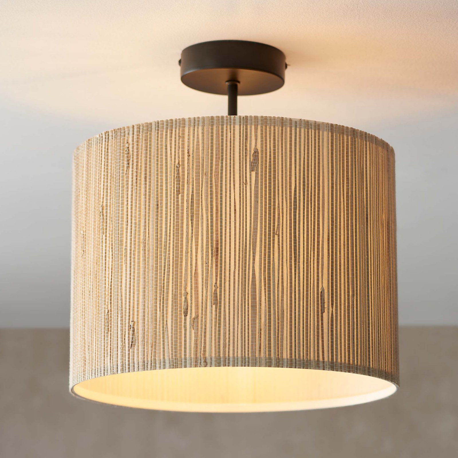 Caen Semi Flush Ceiling Light - Natural Price Comparisons | Compare The Build