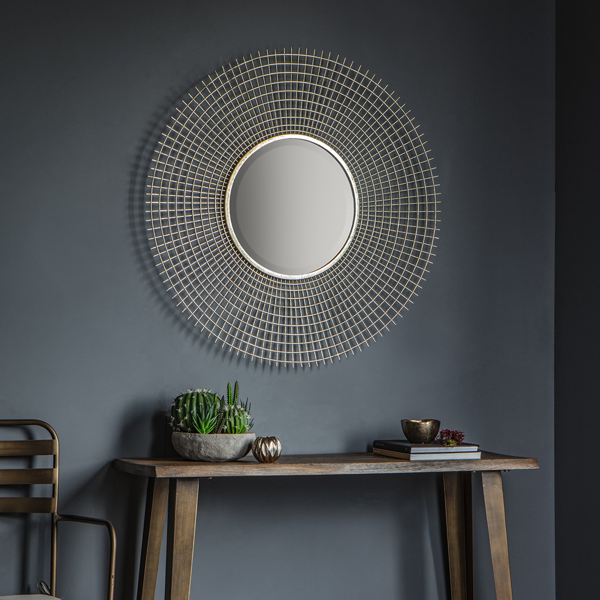 Trafford Round Wall Mirror, 92cm Gold Effect Price Comparisons | Compare The Build