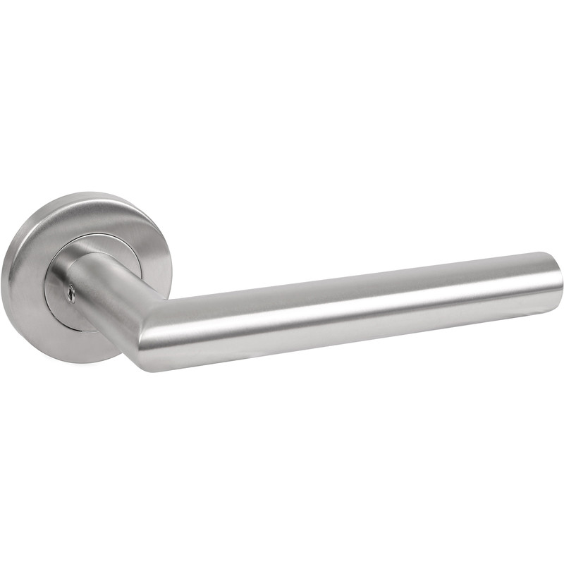 Eclipse Stainless Steel Lever On Rose Door Handles Satin (Pair) in Silver Price Comparisons | Compare The Build