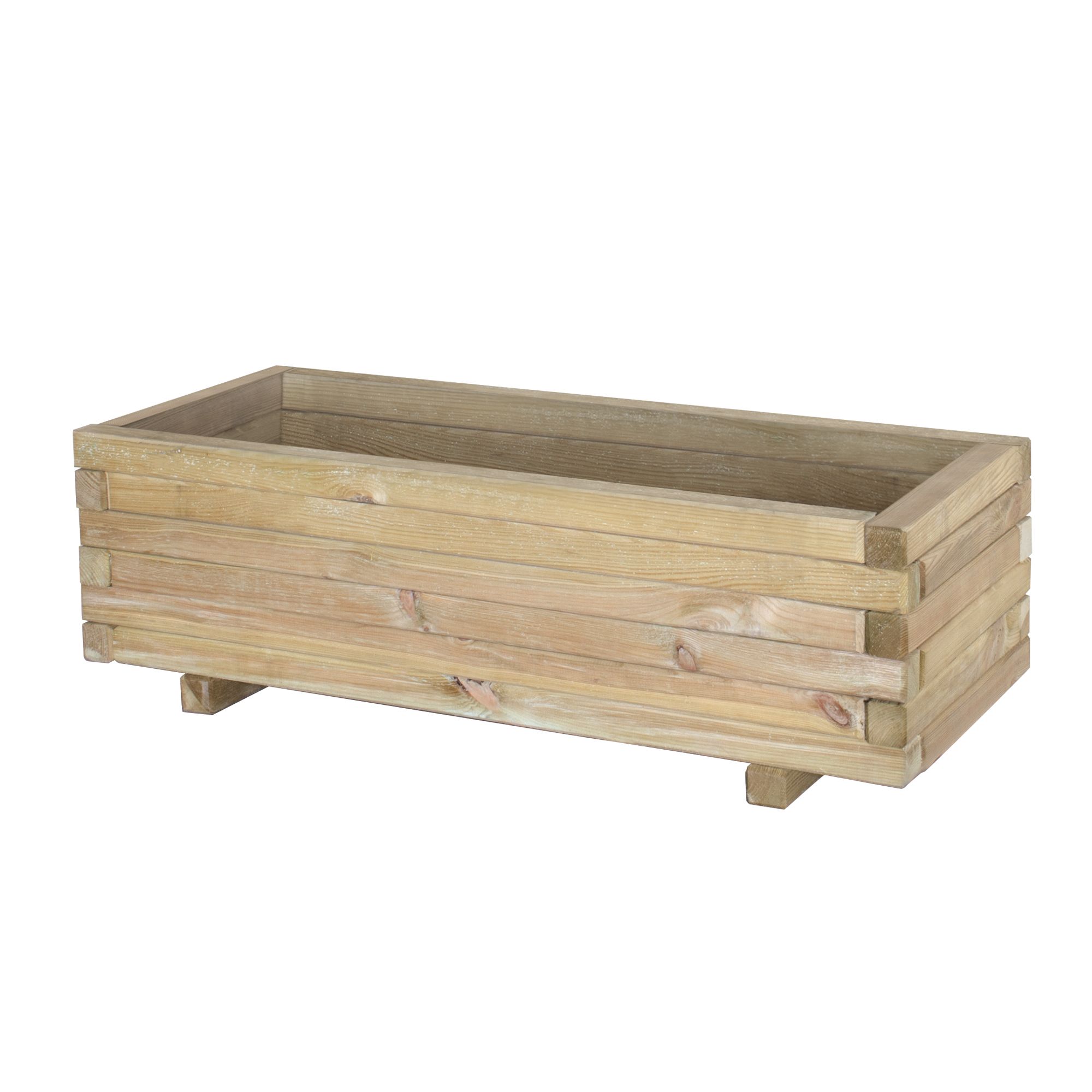 Forest Garden Agen Wooden Rectangular Planter 100Cm | Compare The Build