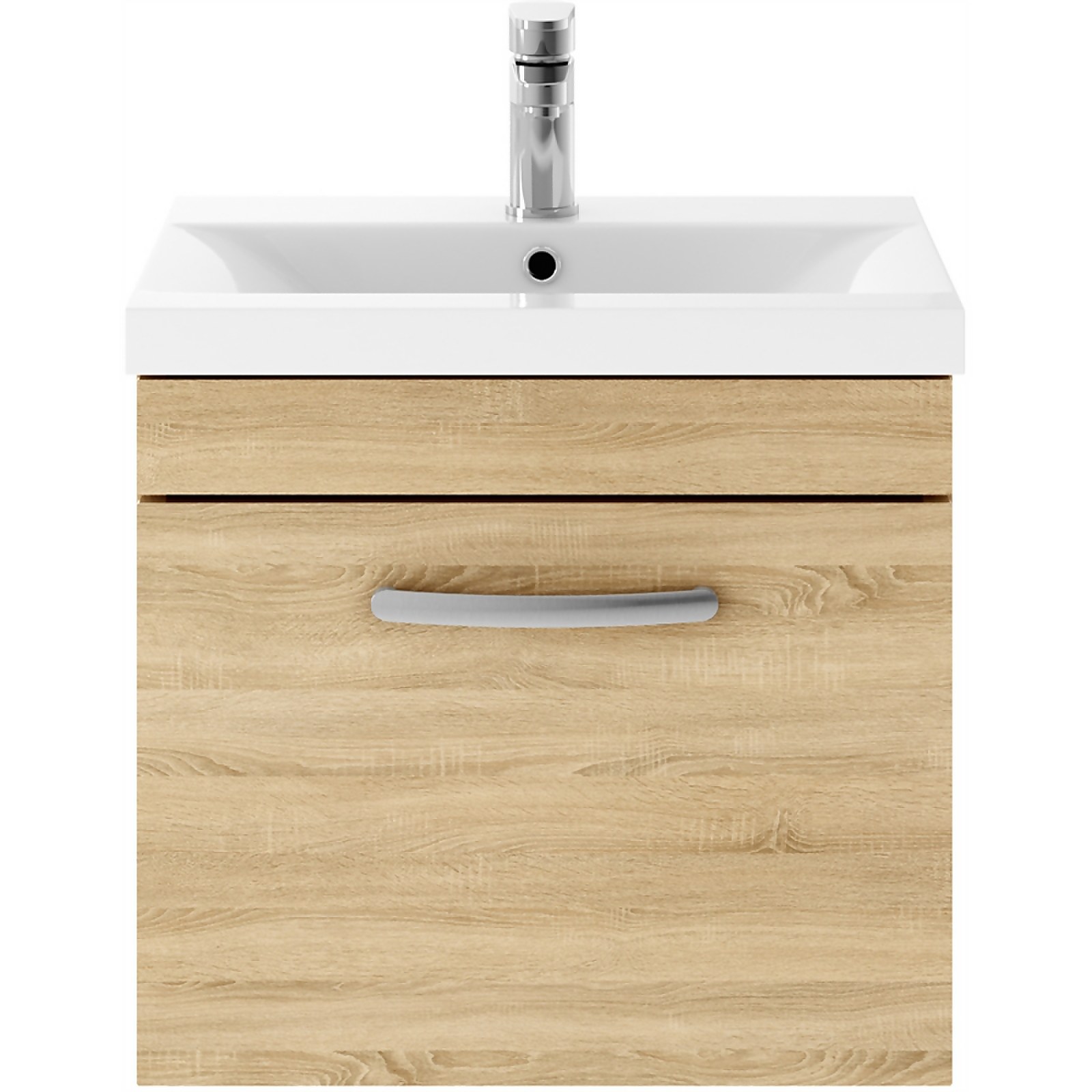 Balterley Rio 500mm Wall Hung Single Drawer Vanity With Basin 1 - Natural Oak Price Comparisons | Compare The Build