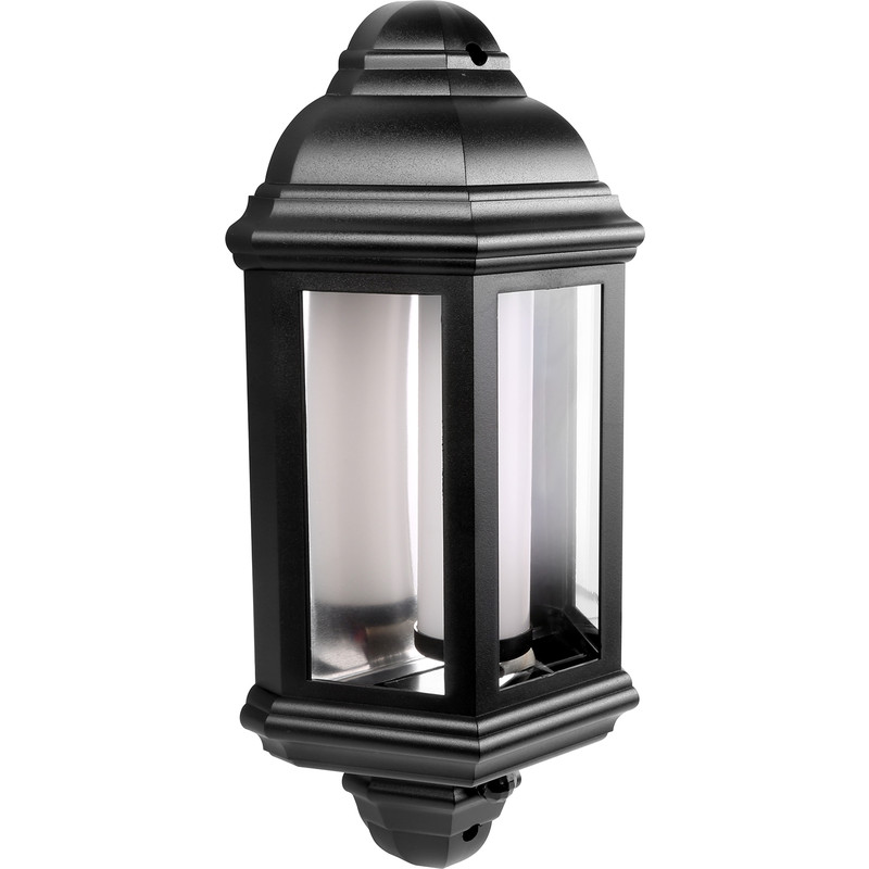 LED PIR IP44 Half Lantern 7W 540lm in Black Price Comparisons | Compare The Build