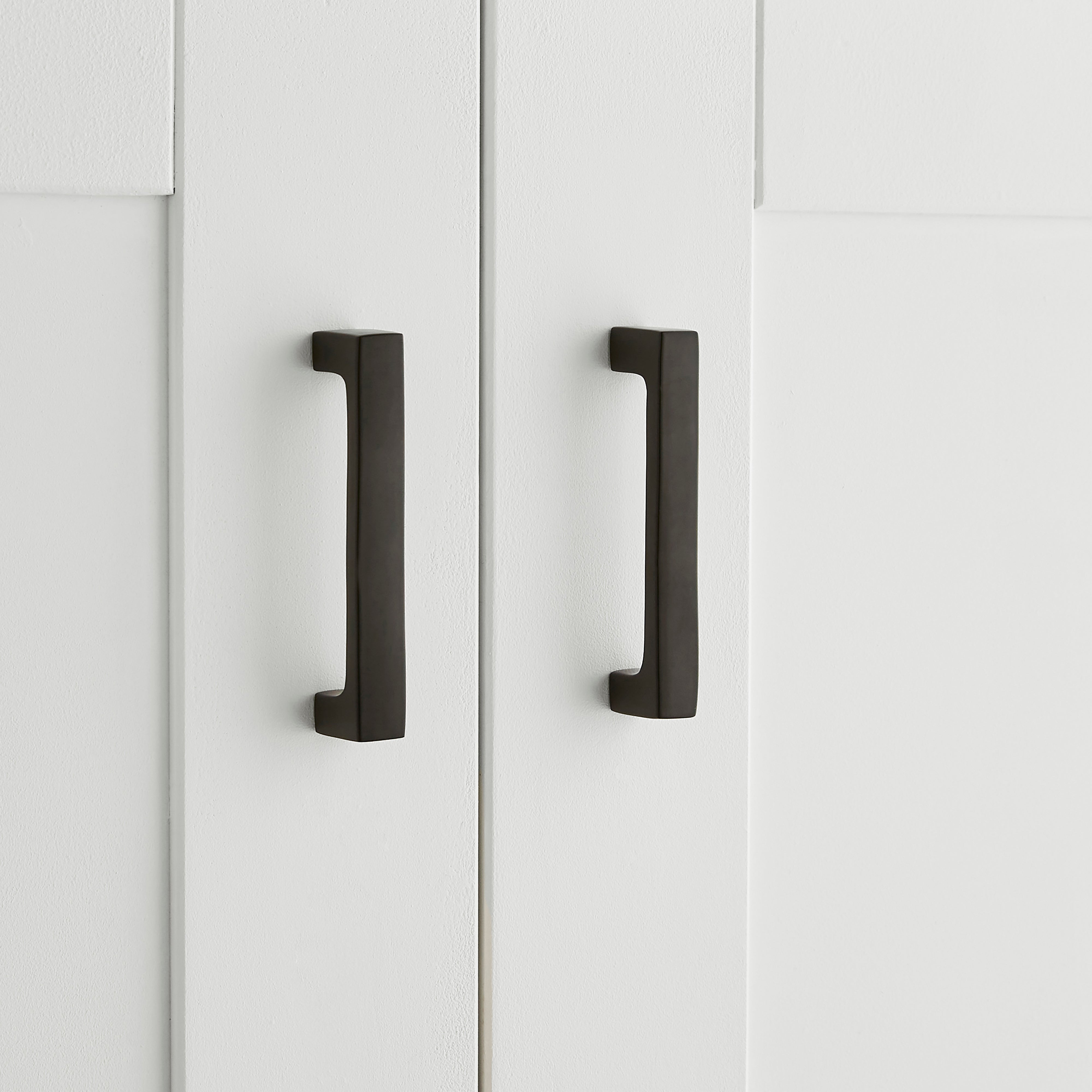 Set of 2 Squared Edge 12cm D Bar Door Handles Black Price Comparisons | Compare The Build