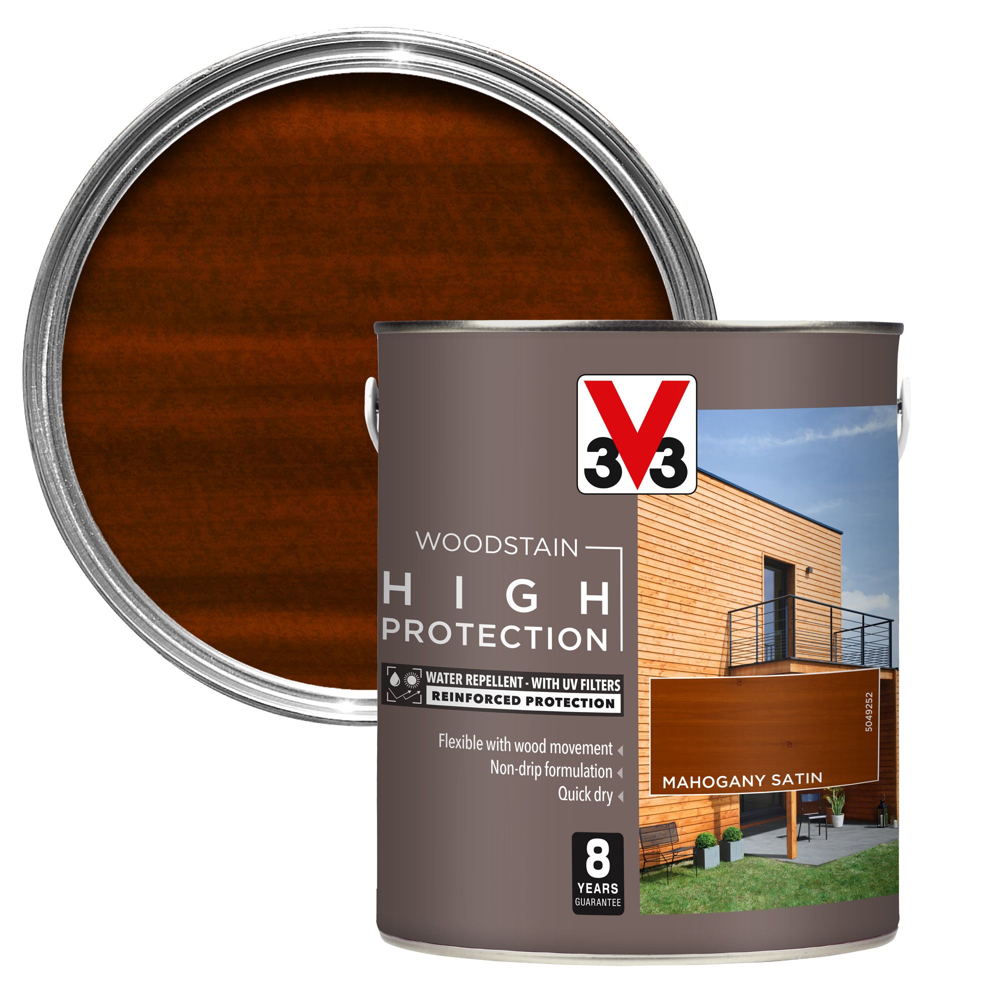 V33 High Protection Mahogany Mid Sheen Wood Stain, 2.5L | Compare The Build