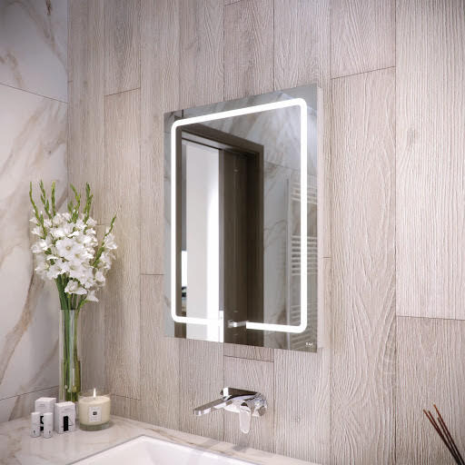 RAK Pegasus LED Bathroom Mirror with Demister Pad and Shaver Socket 800 x 600mm - Mains Power Price Comparisons | Compare The Build