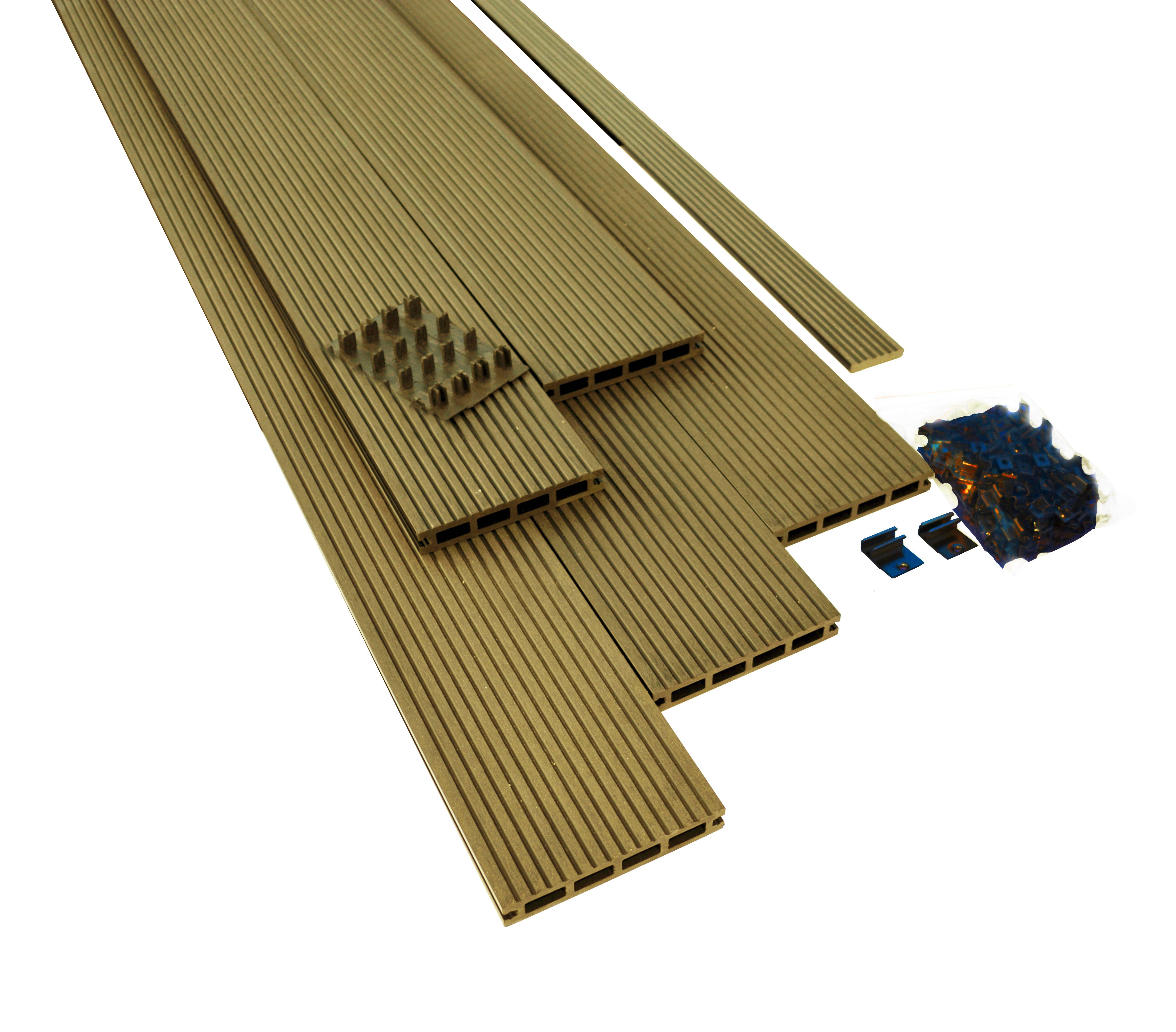 Teak Composite Deck Board (T)22mm (W)146mm (L)2200mm, Pack Of 5 Price Comparisons | Compare The Build