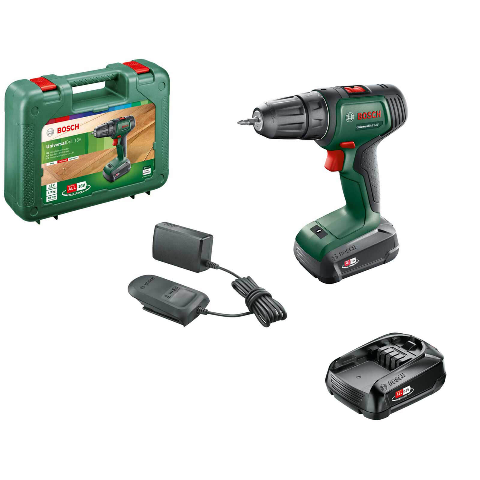 Bosch UNIVERSALDRILL 18v Cordless Drill Driver 2 x 1.5ah Li-ion Charger Case Price Comparisons | Compare The Build