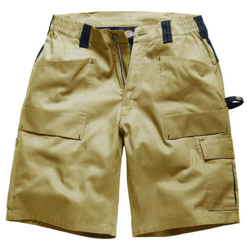 Dickies Mens Grafter Duo Tone Shorts Khaki / Black 30" | Compare The Build