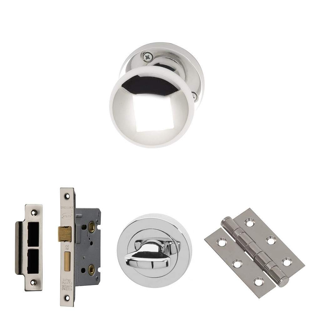 XL Joinery Vedea Polished Chrome Bathroom Lock Door Handle Pack - 75mm VEDEABP75 | Compare The Build