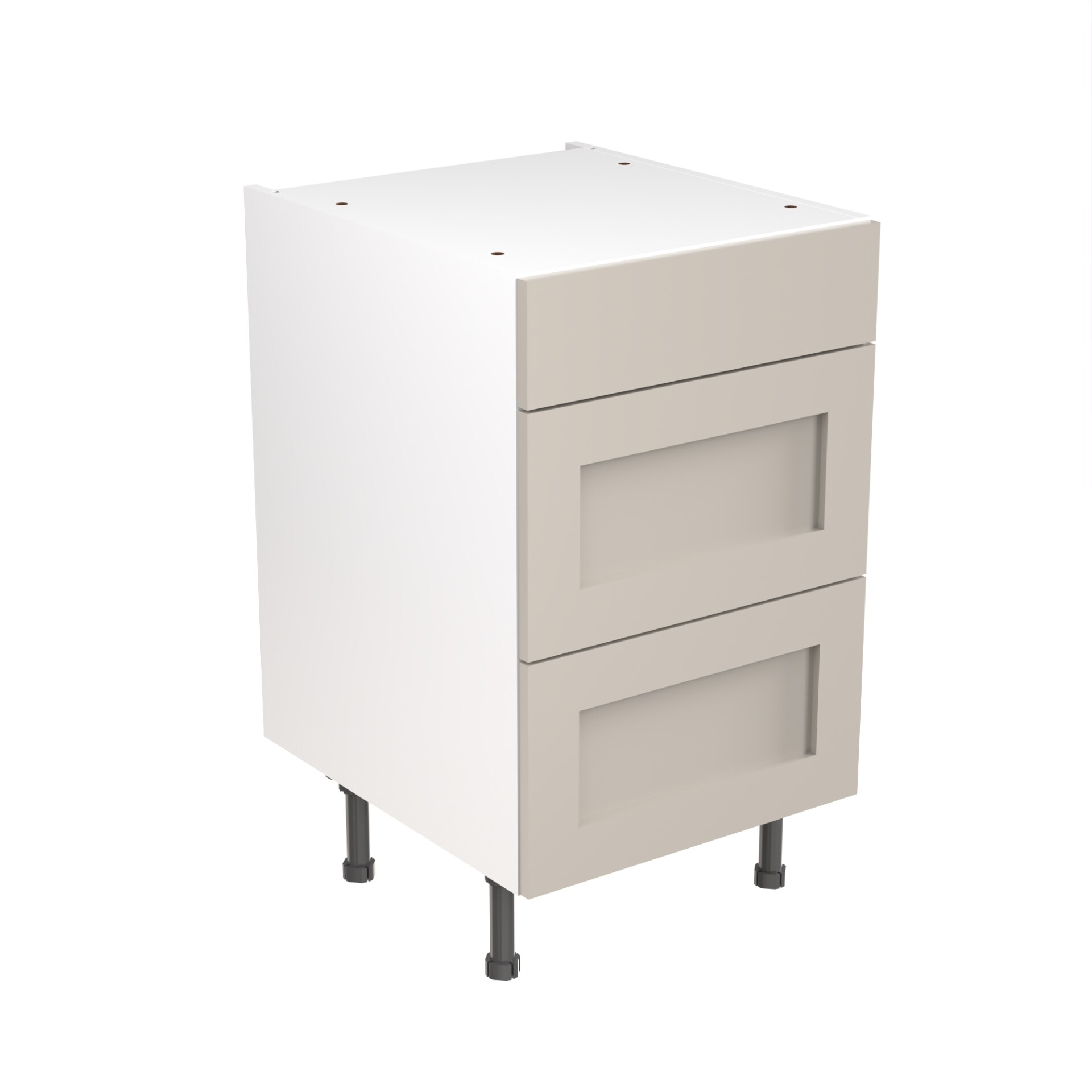 Flatpack Three Drawer Base Unit Shaker Ultra Matt Light Grey 500mm - FKKH0741 Price Comparisons | Compare The Build