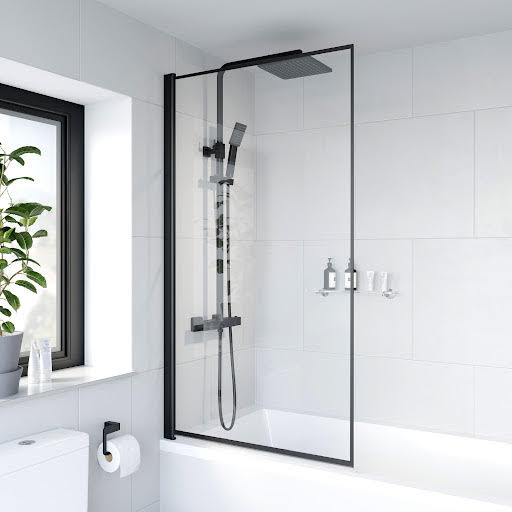 Diamond Square Fixed Shower Screen 800mm - Black 8mm Price Comparisons | Compare The Build