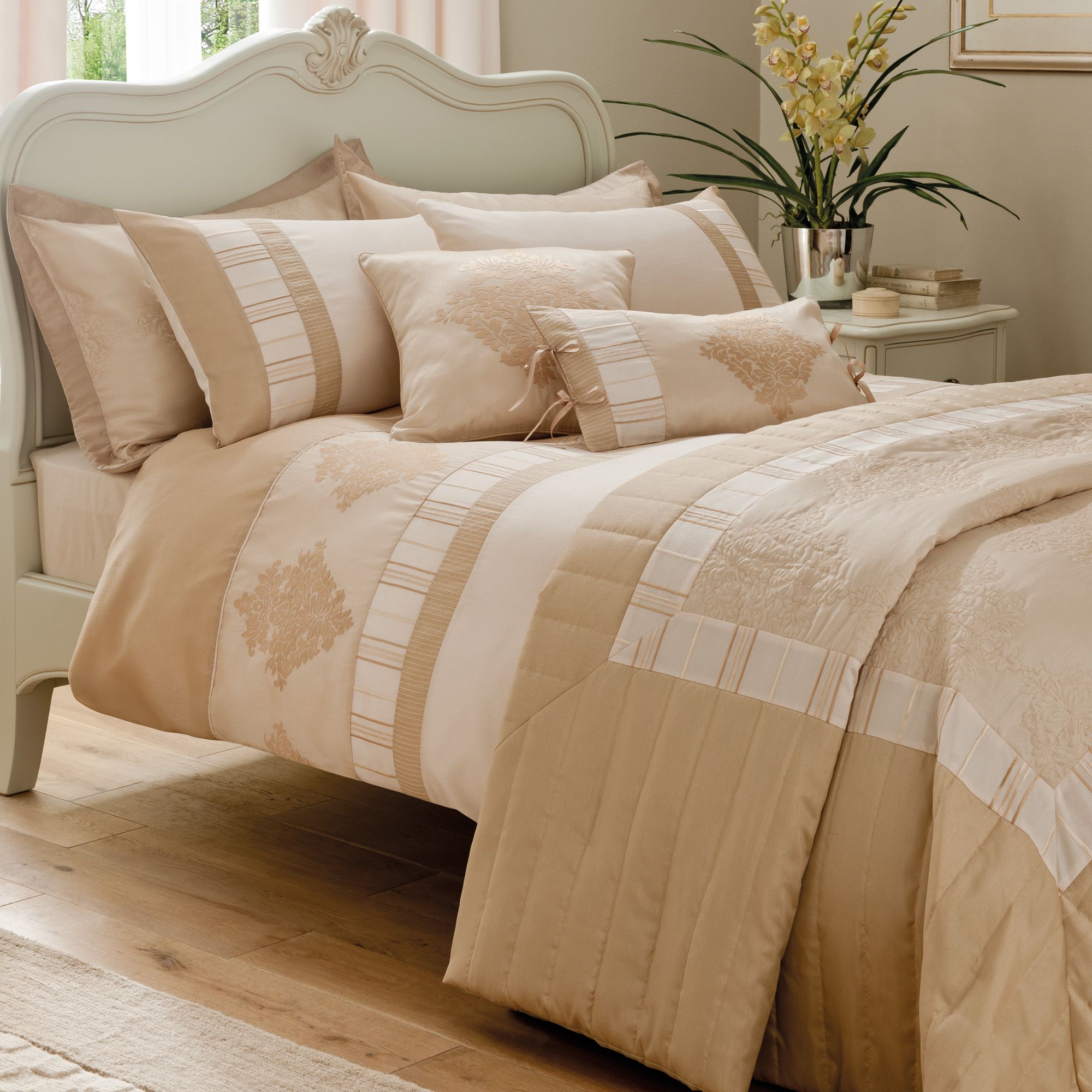 Chartwell Heritage Striped Salmon Pink & White King Bedding Set Price Comparisons | Compare The Build