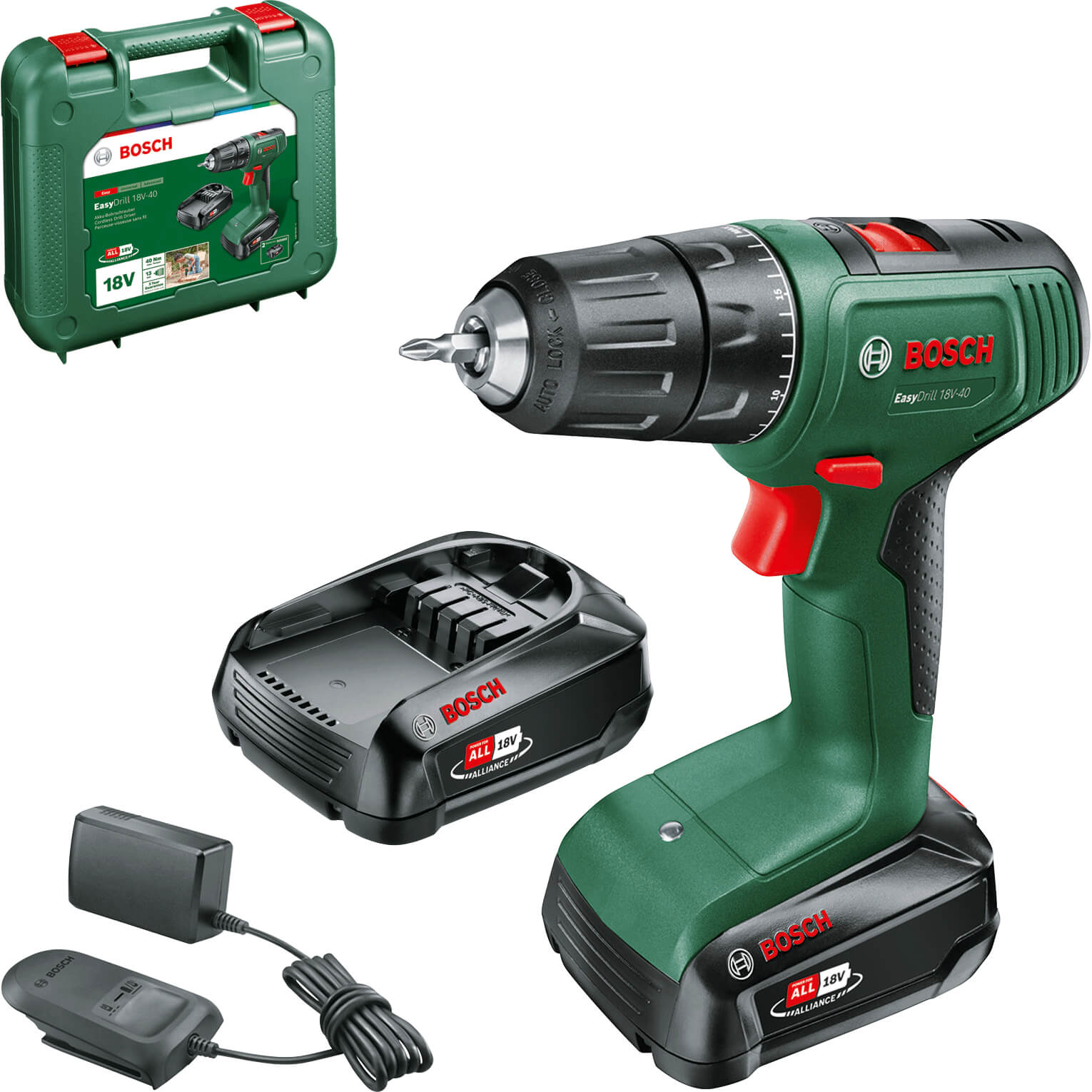 Bosch EASYDRILL 18V-40 18v Cordless Drill Driver 2 x 1.5ah Li-ion Charger Case Price Comparisons | Compare The Build