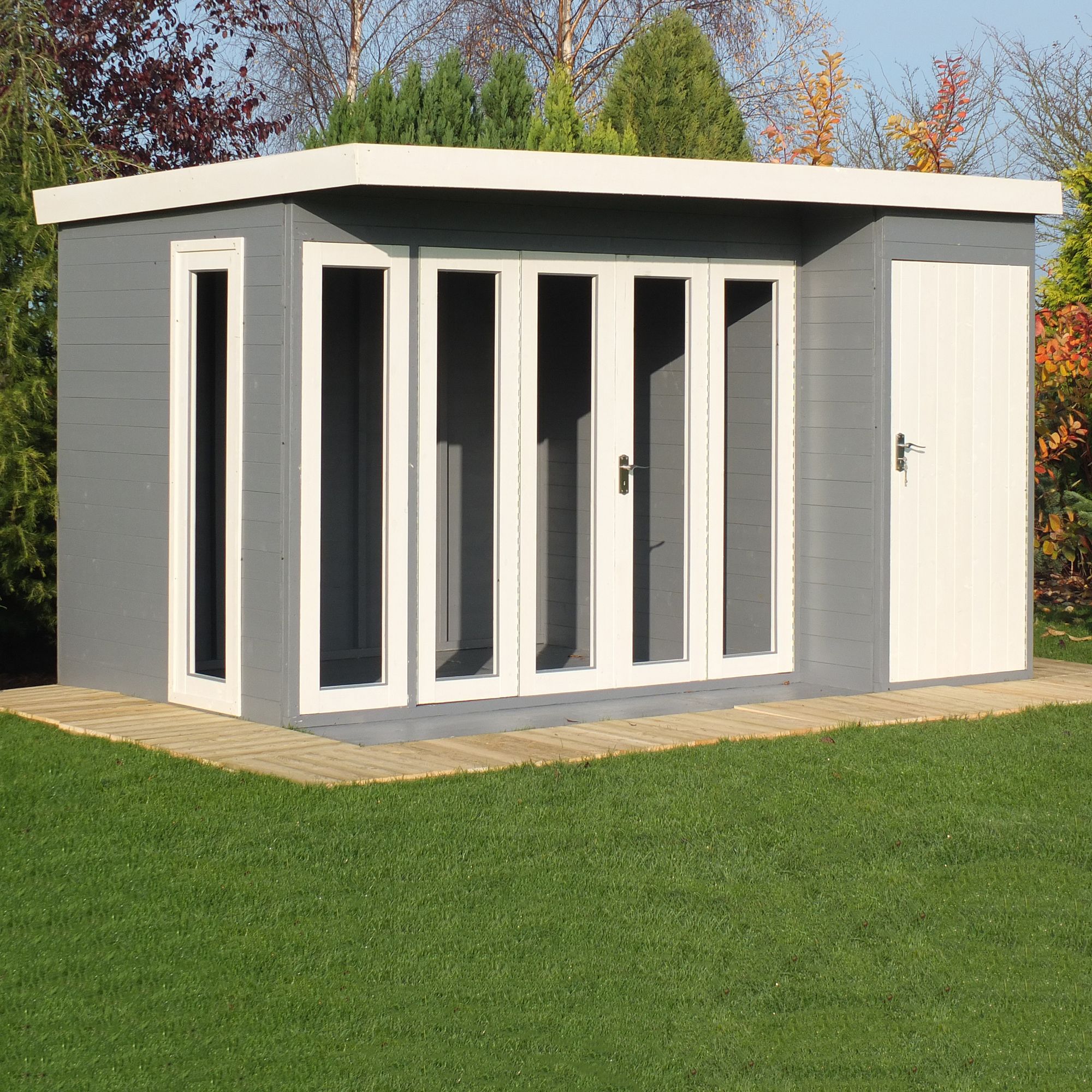 Shire Aster 12X8 Pent Shiplap Wooden Summer House - Assembly Service Included | Compare The Build