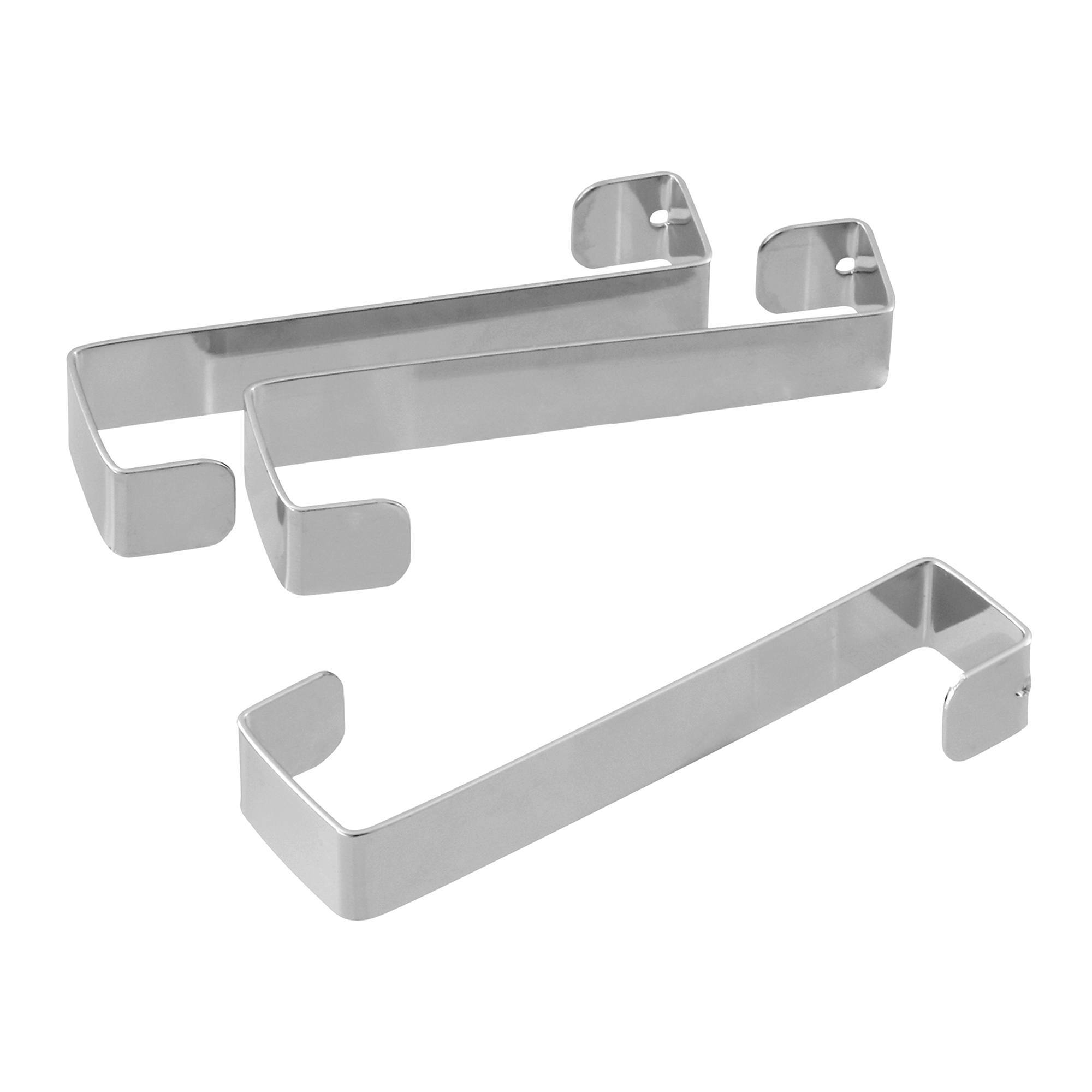 Set of 3 Lacquered Metal Door Hooks Silver Price Comparisons | Compare The Build