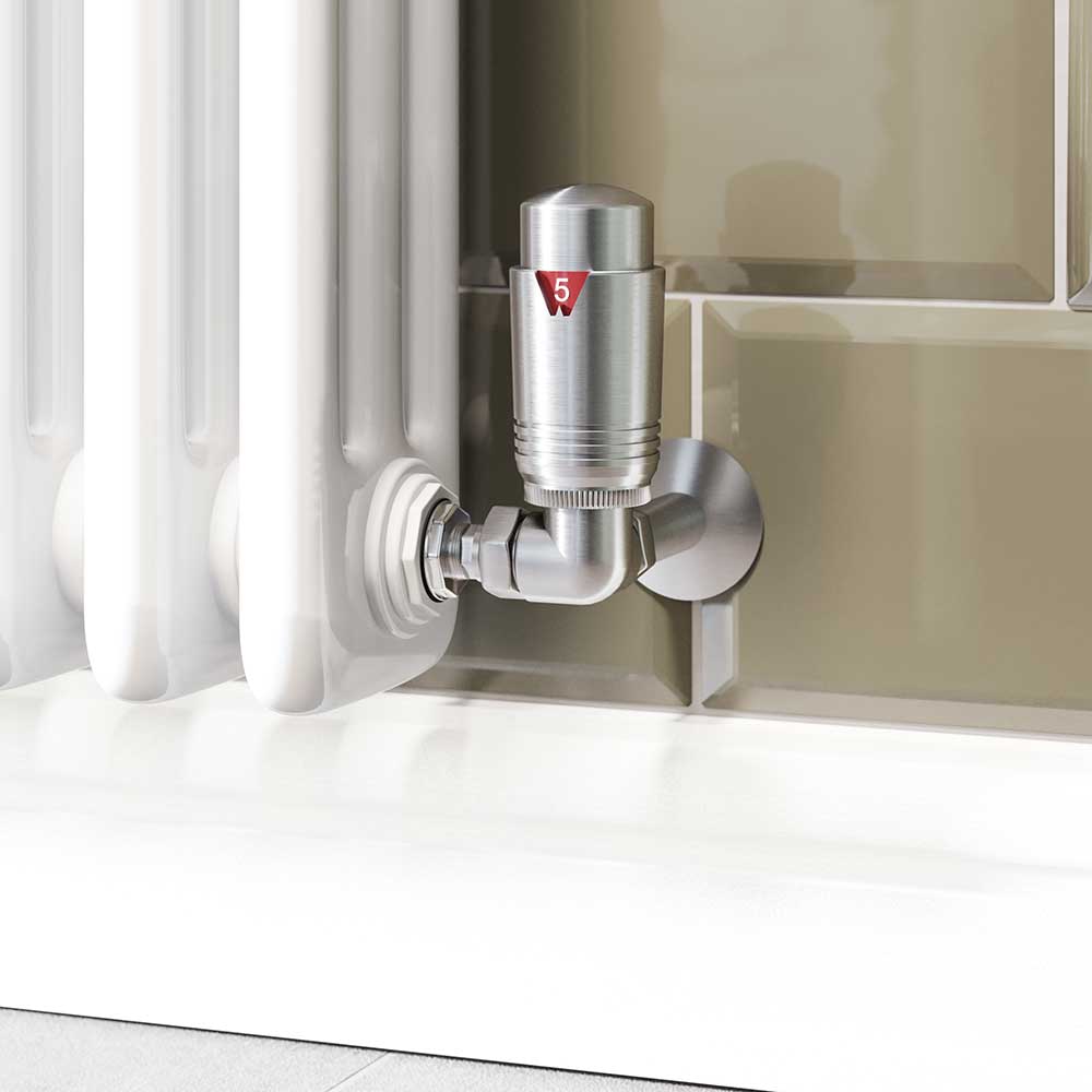 Trade Direct Thermostatic Valves, Modern, Satin Nickel Corner | Compare The Build