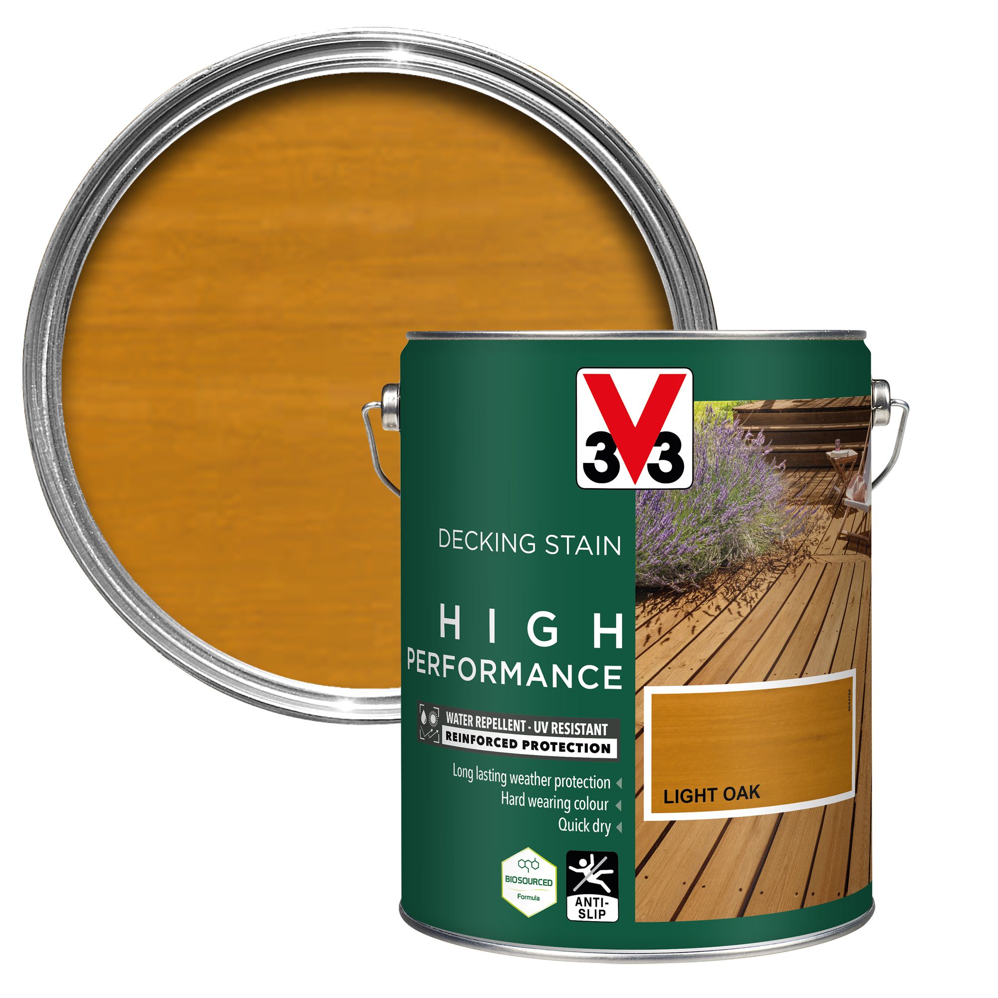 V33 High Performance Light Oak Satin Quick Dry Decking Stain, 5L Price Comparisons | Compare The Build