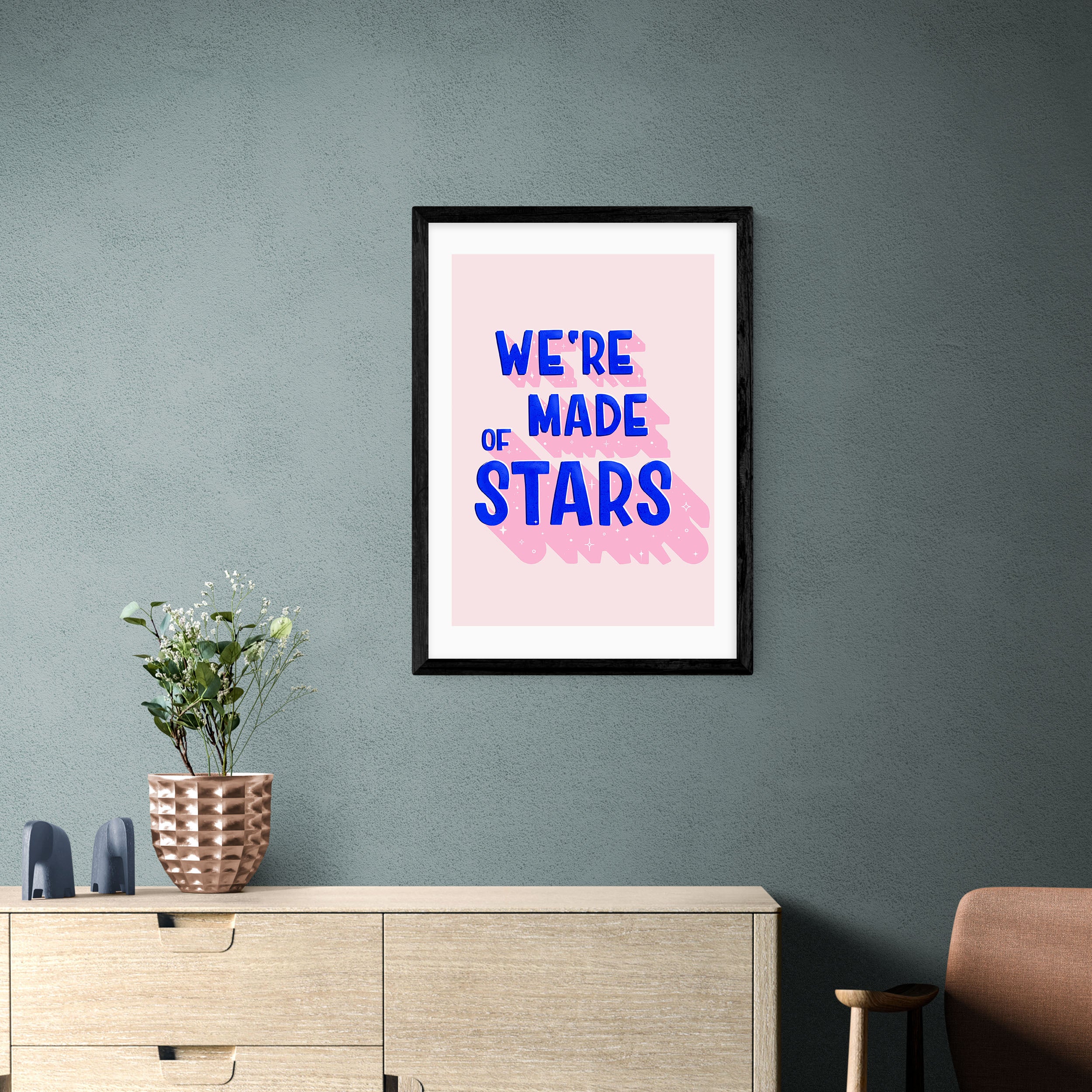 East End Prints We're Made of Stars Print Pink | Compare The Build