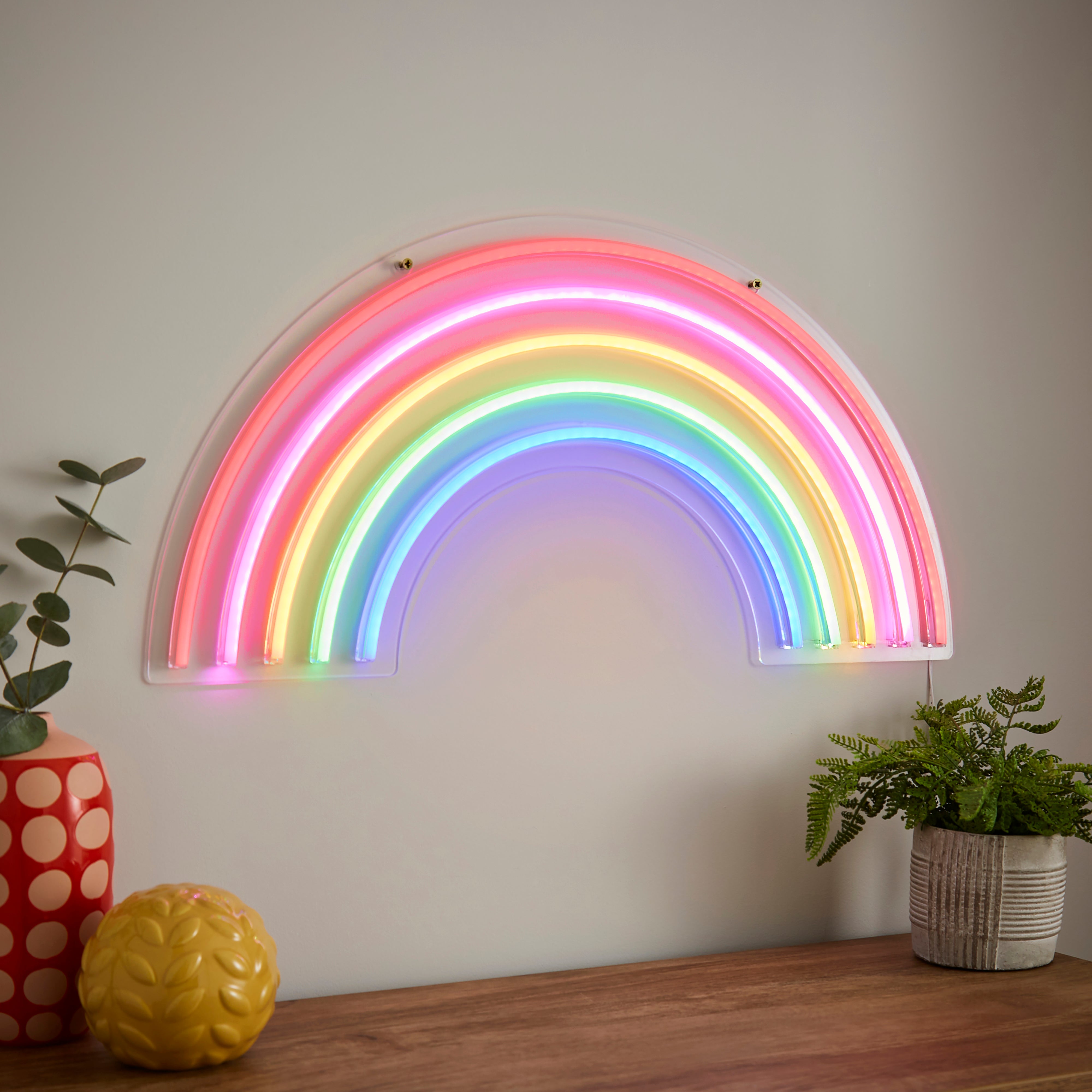 Rainbow Neon Wall Light White Price Comparisons | Compare The Build
