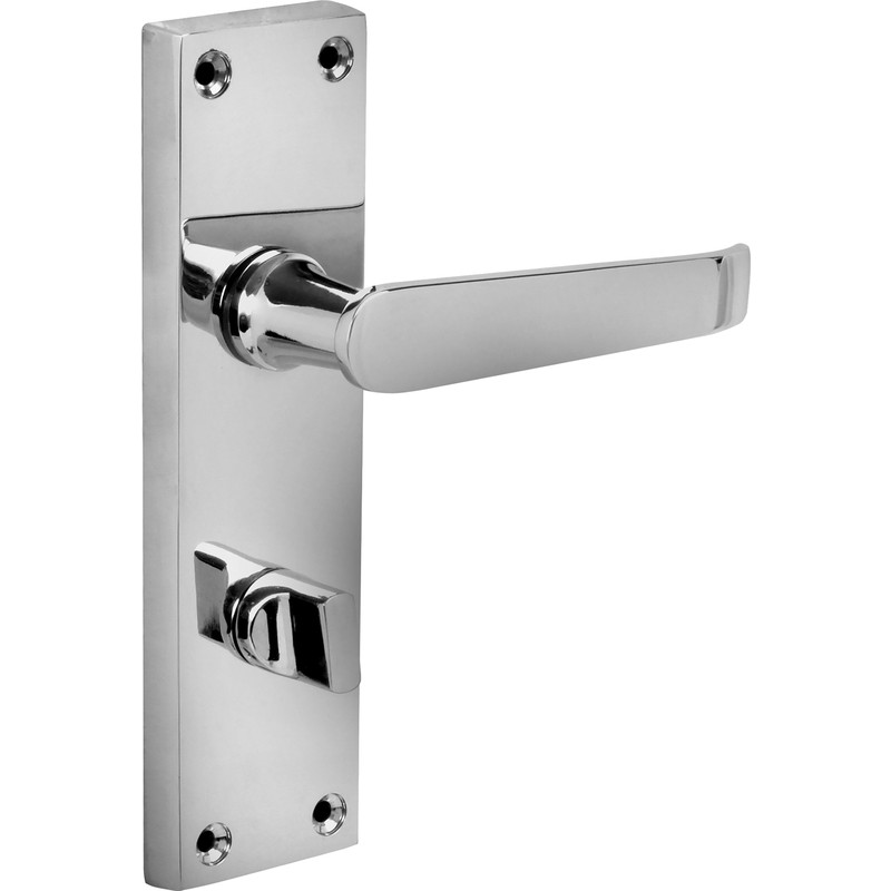 Hiatt Victorian Straight Door Handles Bathroom Polished (Pair) in Chrome | Compare The Build