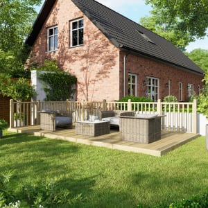 Power Timber Decking Kit Handrails on Two Sides - 3 x 6m Price Comparisons | Compare The Build