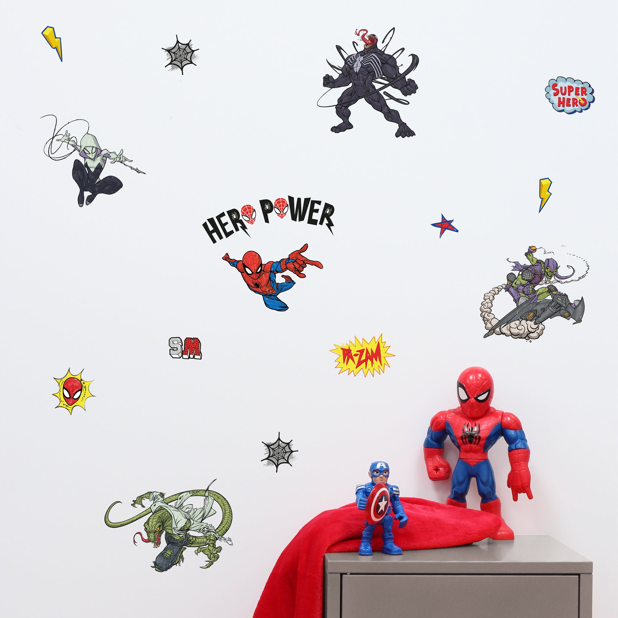 Marvel Spider-Man Wall Stickers White/Red/Blue Price Comparisons | Compare The Build