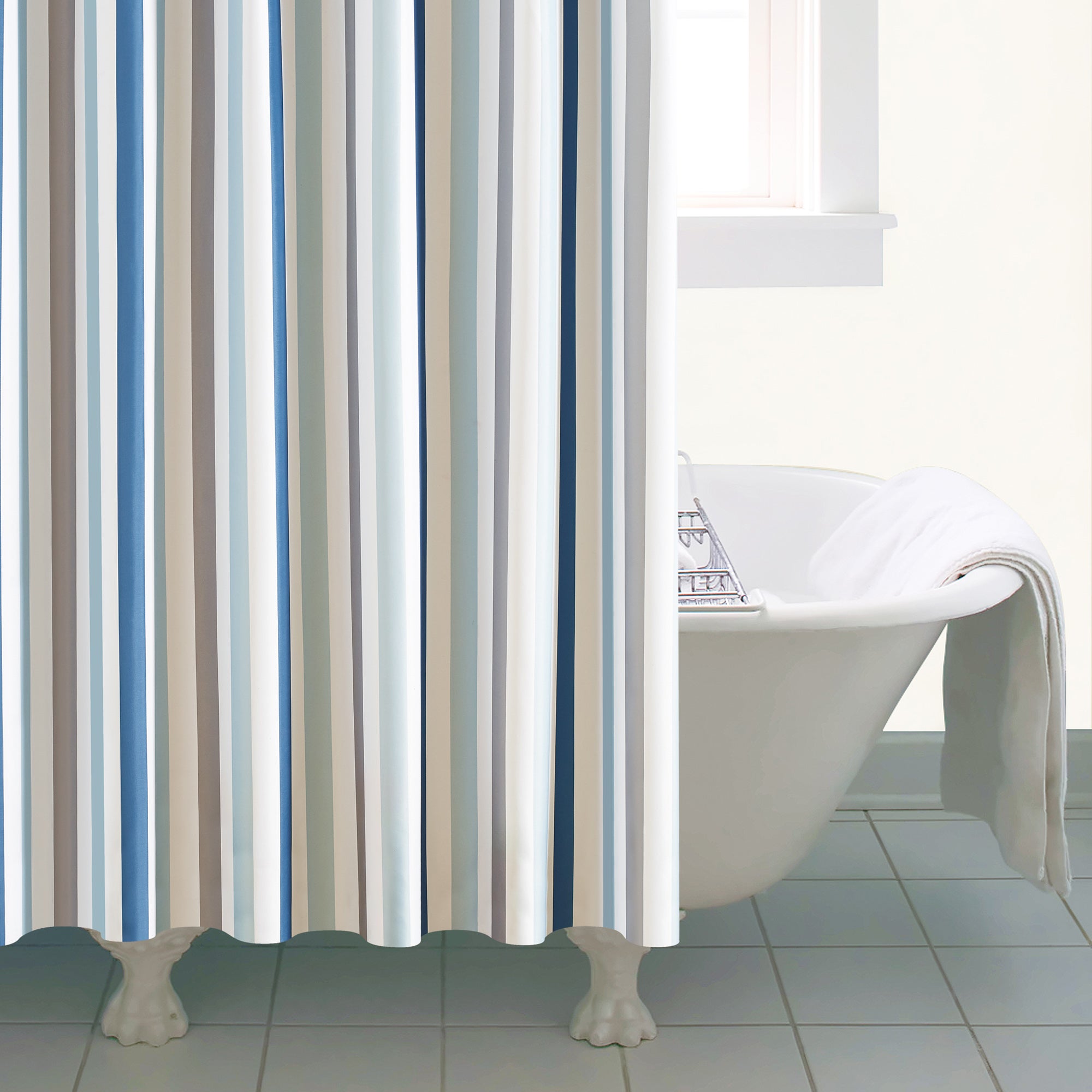 Nautical Bold Stripe XL Shower Curtain Blue Price Comparisons | Compare The Build