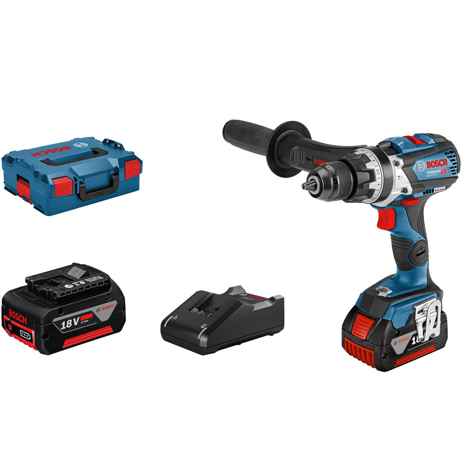 Bosch GSB 18V-110 18v Cordless Brushless Combi Drill Connect Ready 2 x 4ah Li-ion ProCore Charger Case | Compare The Build