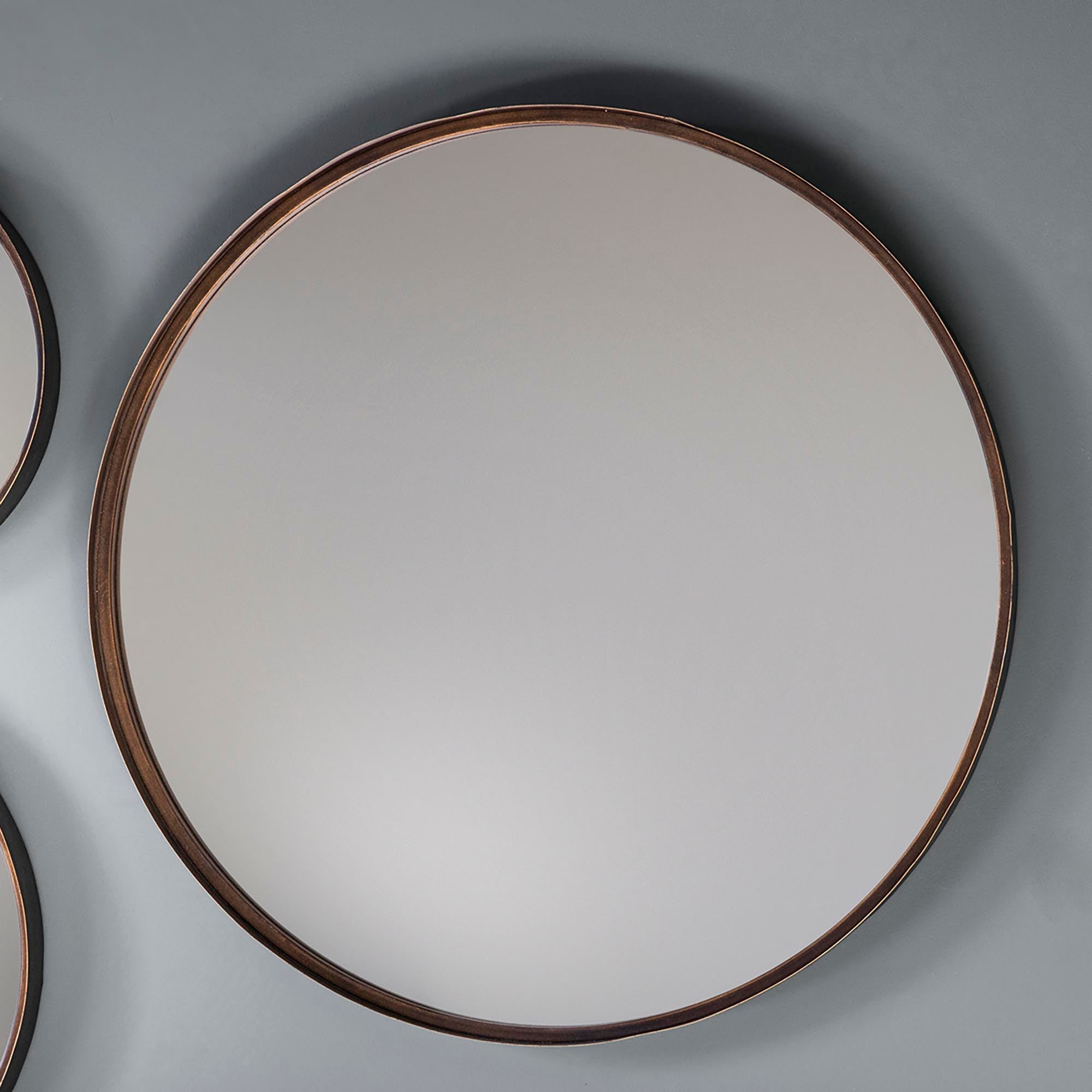 Set of 2 Ruse Round Wall Mirrors, 61cm Bronze Price Comparisons | Compare The Build