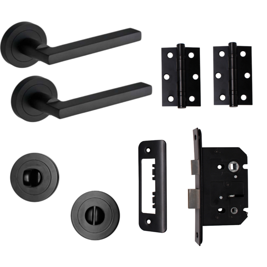 Scylla Lever On Rose Bathroom Lock Door Pack Matt Black | Compare The Build