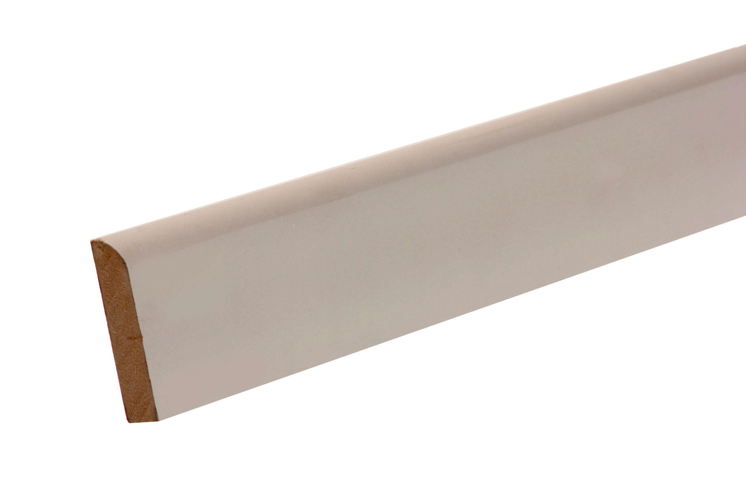 Metsä Wood Primed White MDF Rounded Softwood Skirting board (L)2.4m (W)94mm (T)14.5mm Price Comparisons | Compare The Build