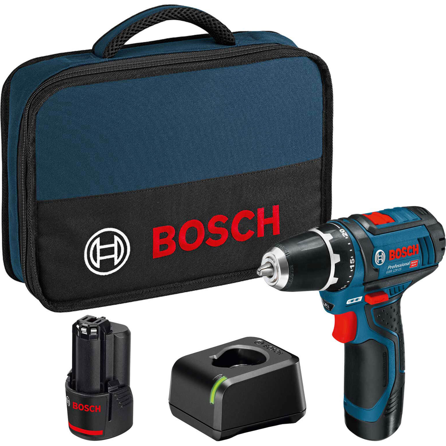 Bosch GSR 12V-15 12v Cordless Drill Driver 2 x 2ah Li-ion Charger Bag Price Comparisons | Compare The Build