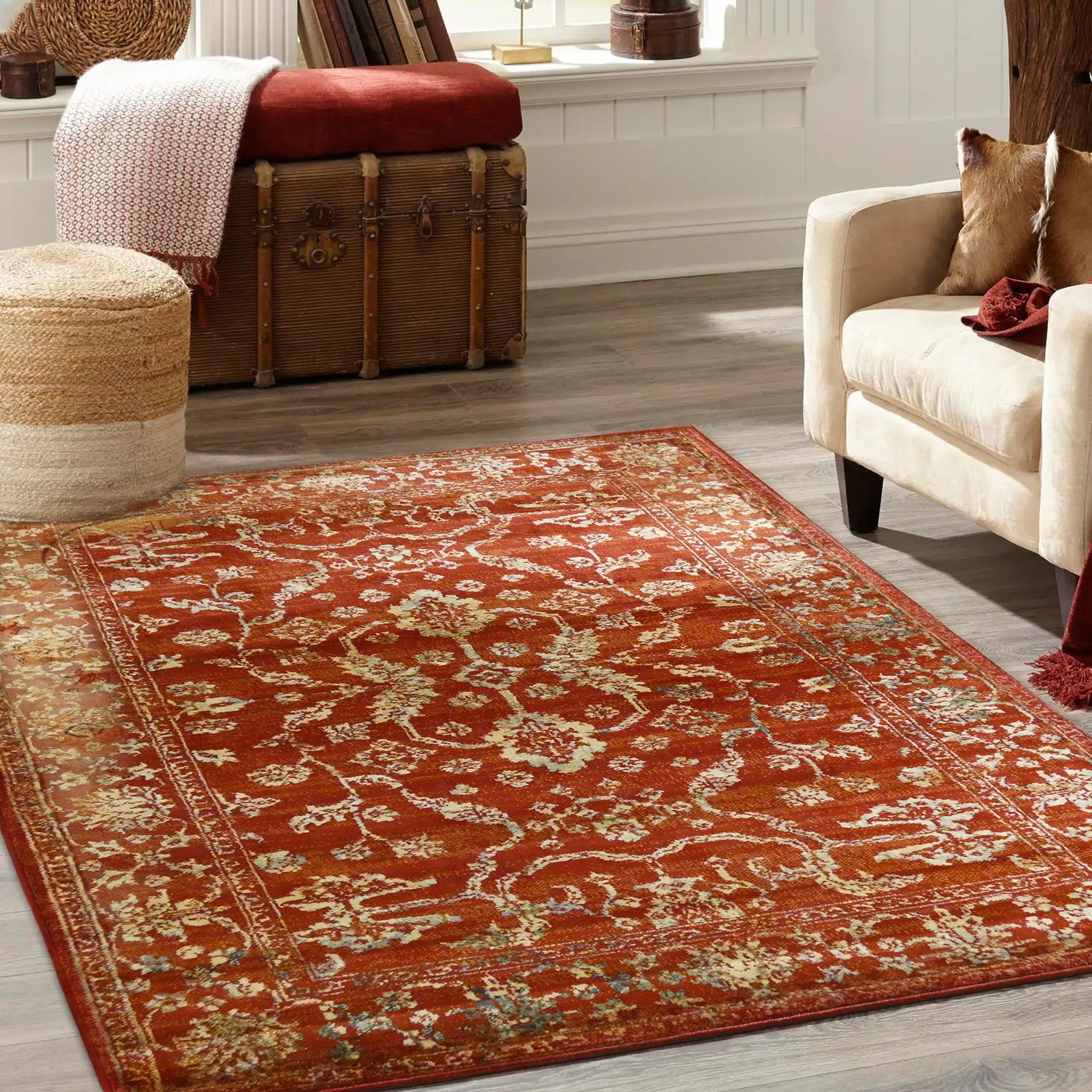 Valeria Traditional Red & Cream Rug 230Cmx160Cm Price Comparisons | Compare The Build