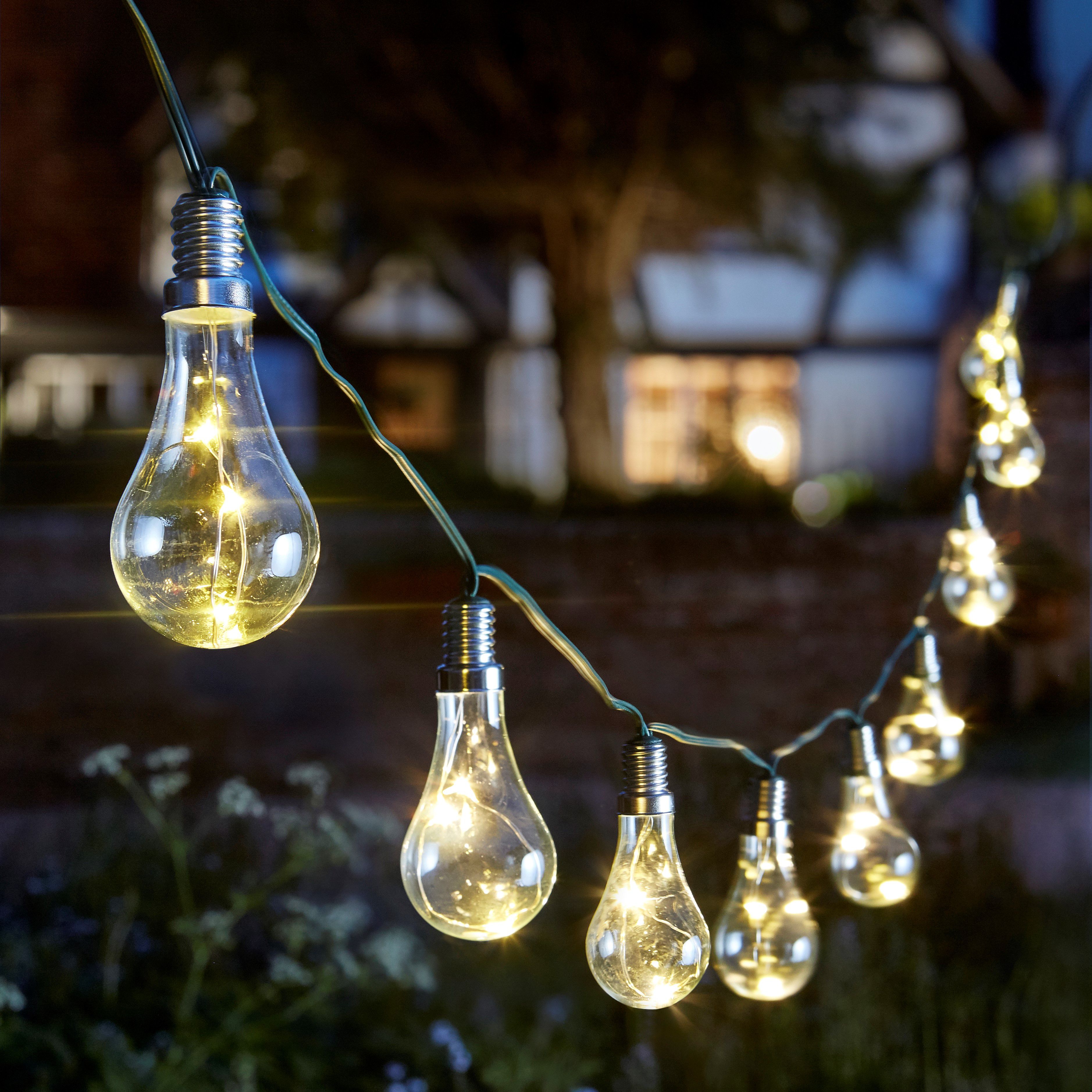 Solar Lightbulb Solar-Powered Warm White 10 Led Outdoor String Lights Price Comparisons | Compare The Build