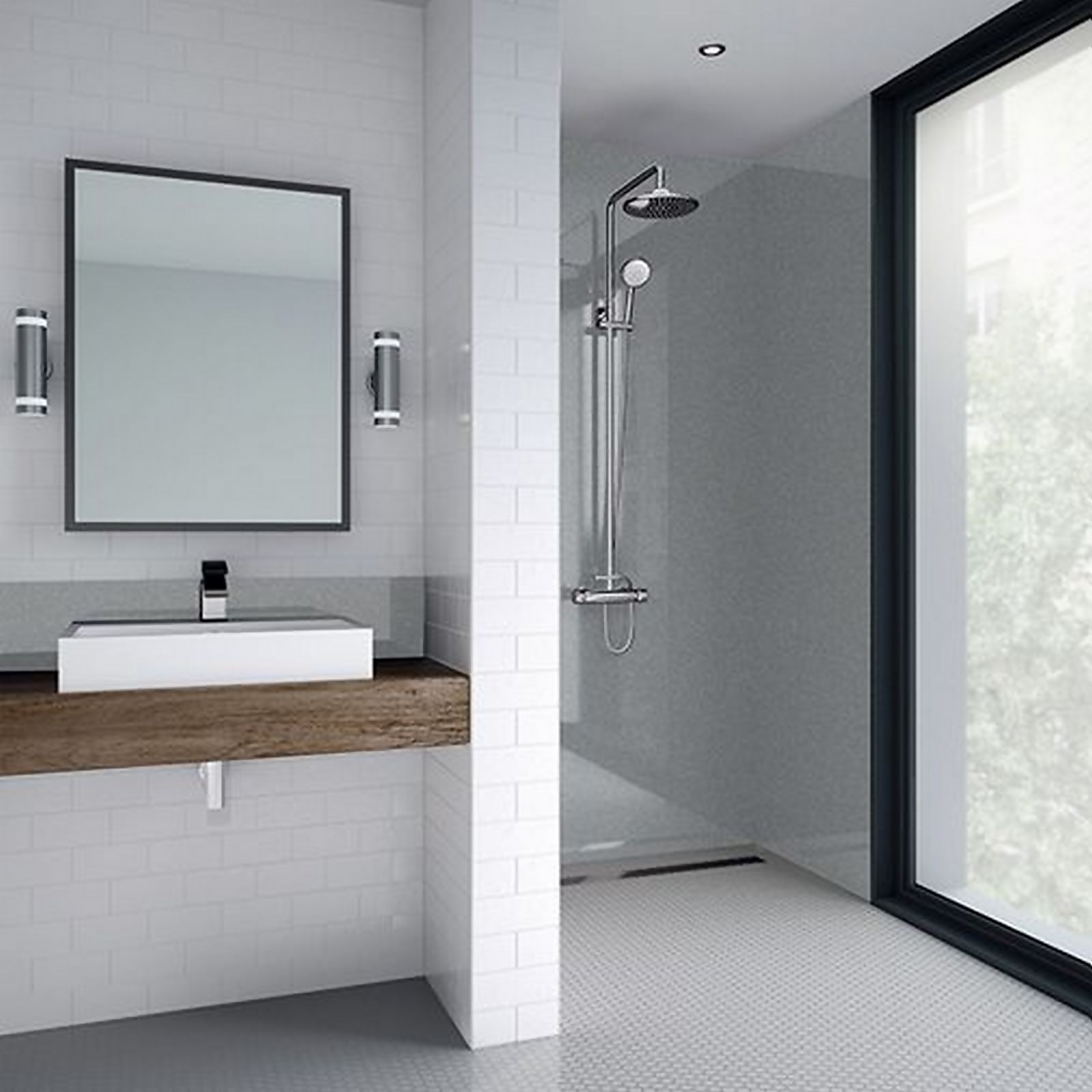 Bathstore Wetwall 600mm acrylic gloss - silver Price Comparisons | Compare The Build