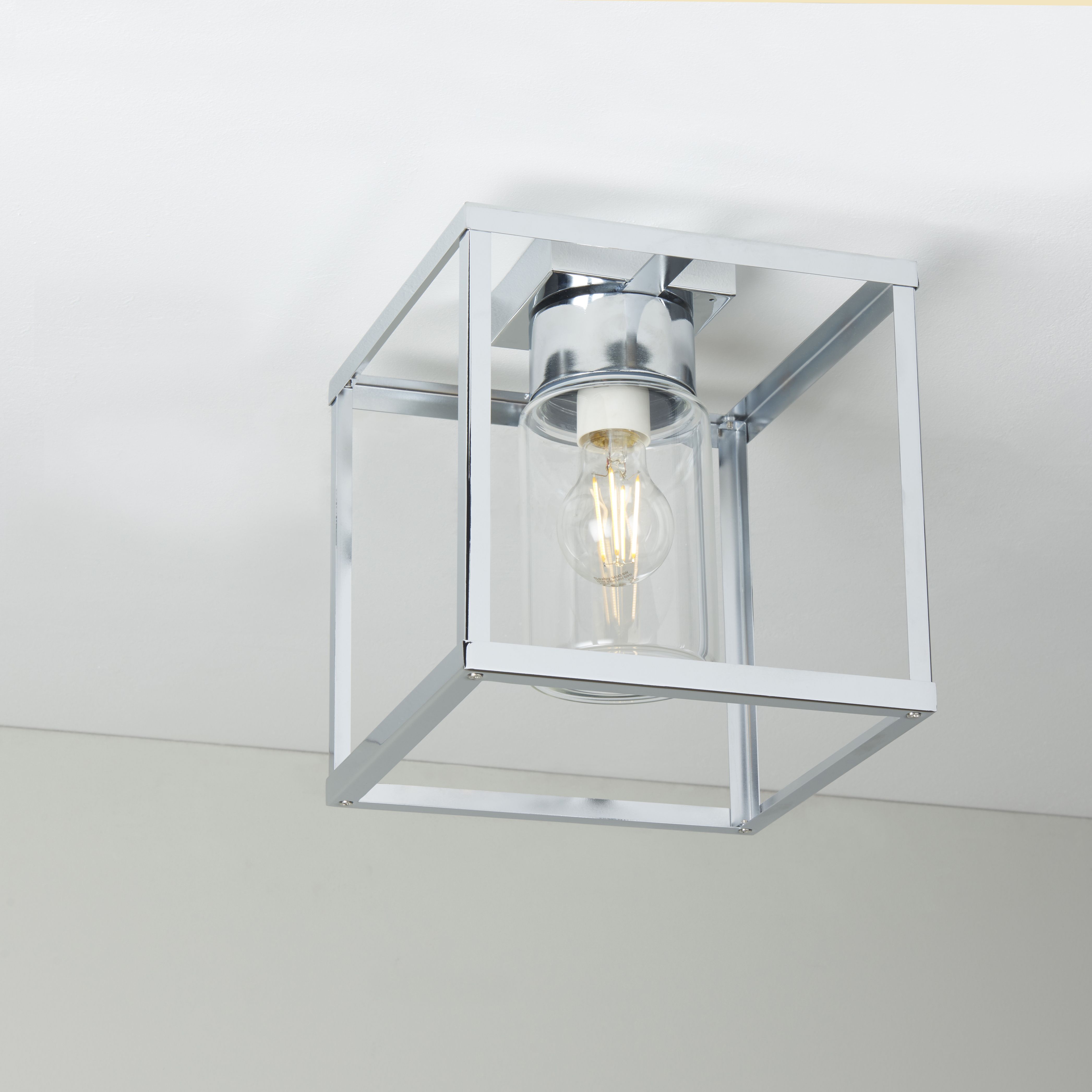 GoodHome Bauza Chrome Effect Bathroom Ceiling Light Price Comparisons | Compare The Build