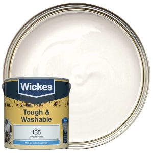 Wickes Tough & Washable Matt Emulsion Paint - Frosted White No.135 - 2.5L Price Comparisons | Compare The Build