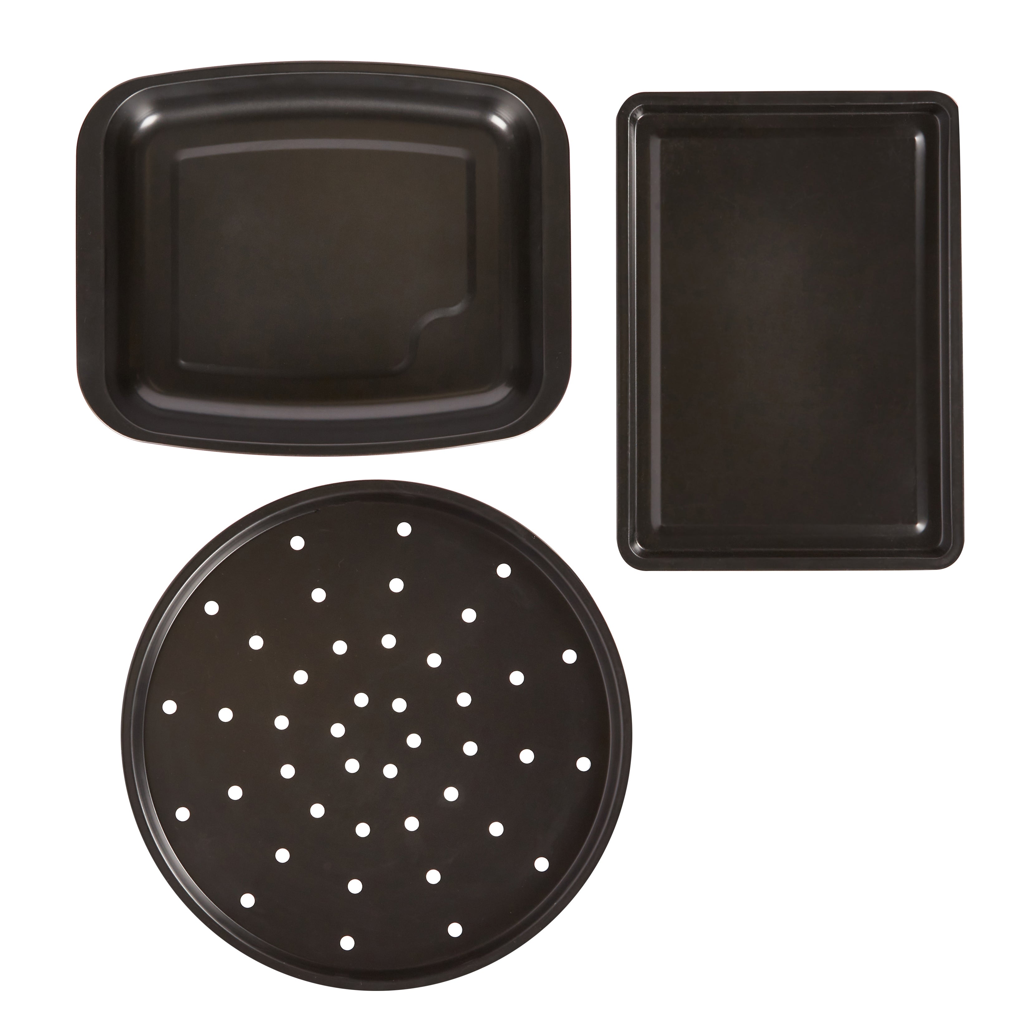 Set of 3 Oven Tray Starter Kit Black/Chrome Price Comparisons | Compare The Build