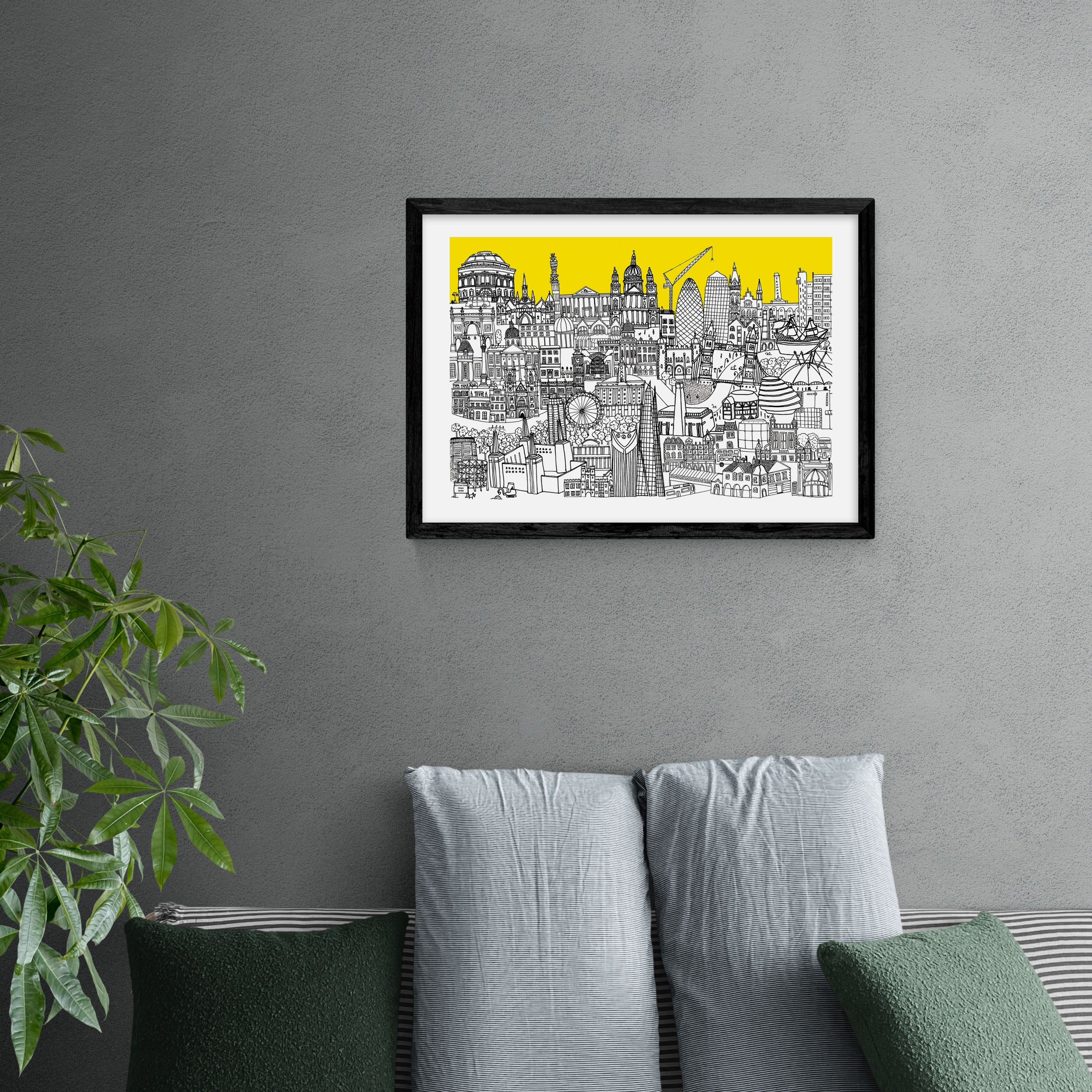 East End Prints London Jungle Art Print Yellow/Black/White Price Comparisons | Compare The Build