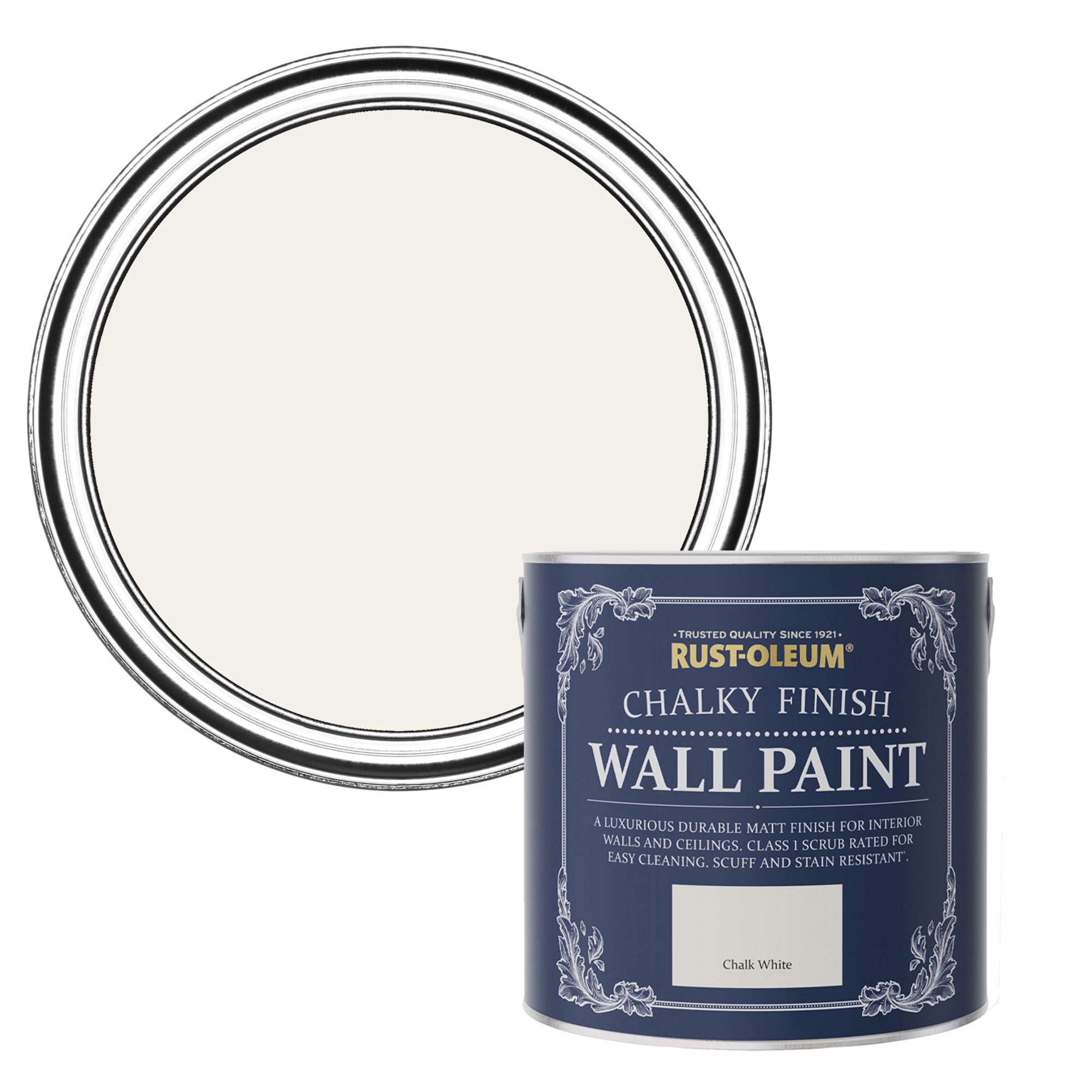 Rust-Oleum Chalky Finish Wall Chalk white Flat matt Emulsion paint, 2.5L Price Comparisons | Compare The Build