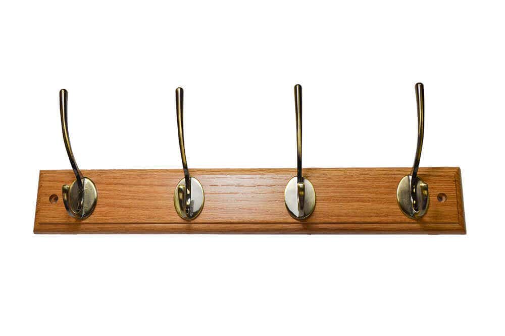 4 Small Satin Nickel Key Hooks On Ridged Wooden Pine Board - Decorails | Compare The Build