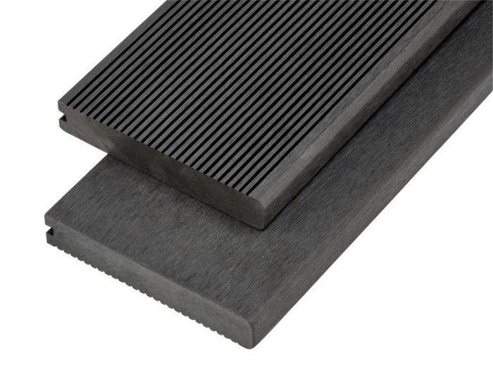 Solid Commercial Grade Bullnose Composite Decking Board 4000mm x 150mm x 25mm - Charcoal Price Comparisons | Compare The Build