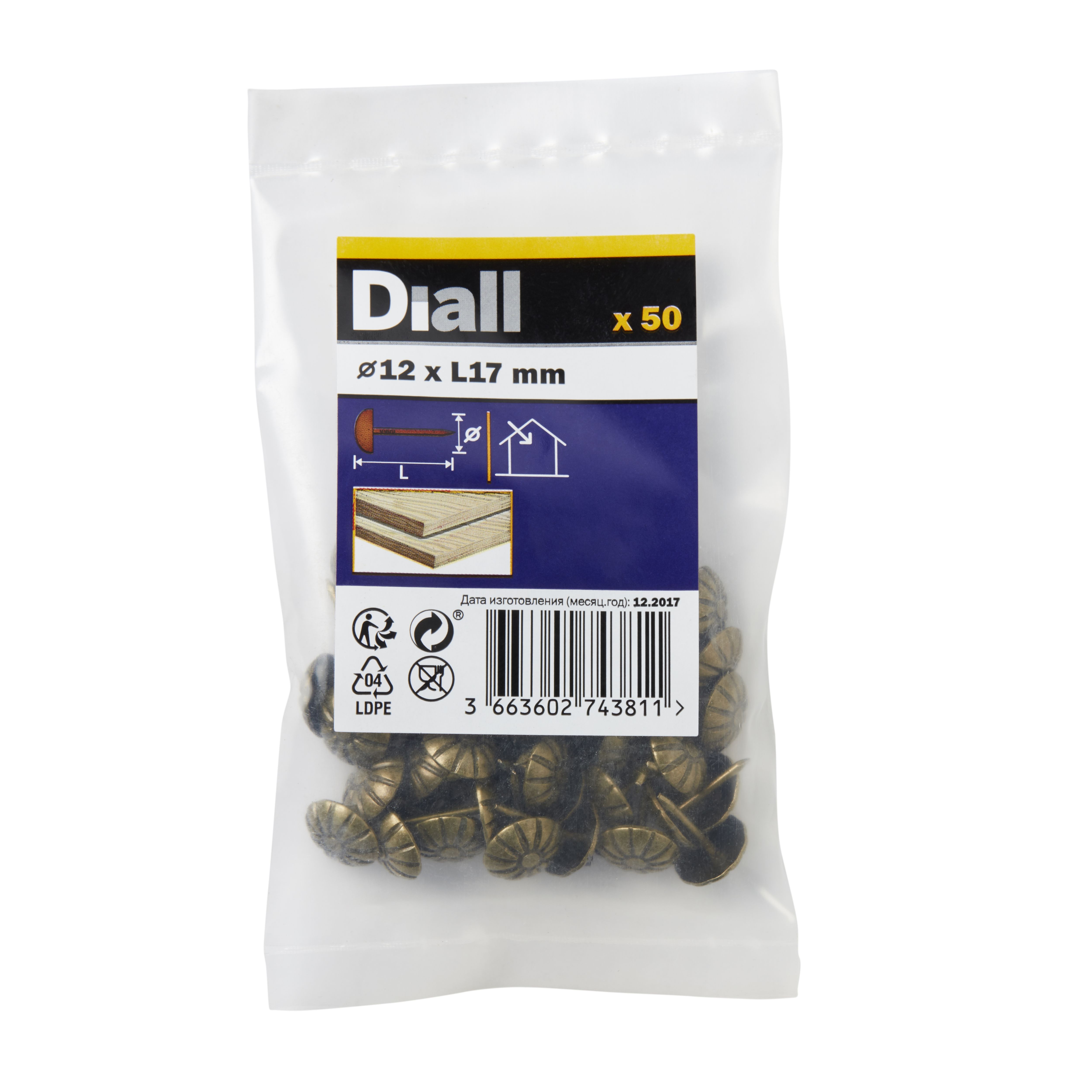 Diall Upholstery Nail (L)12mm, Pack Of 50 Price Comparisons | Compare The Build