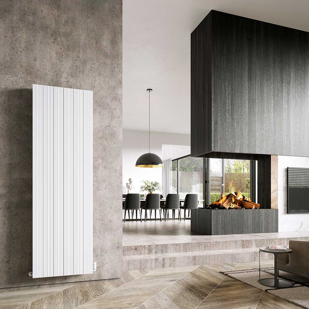 Trade Direct Aphex Aluminium Vertical, Designer Radiator, White, 1600mm x 466mm - Grooved Price Comparisons | Compare The Build