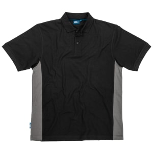 Tough Grit Polo Shirt, in Black and Grey Breathable, Cotton, Size: L Price Comparisons | Compare The Build