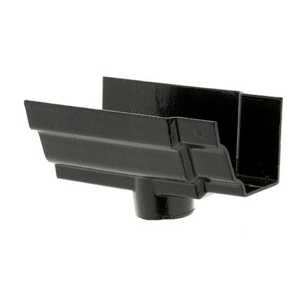 Cast Iron H16 Ogee Gutter Running Outlet - 125mm for 65mm Downpipe Black Price Comparisons | Compare The Build