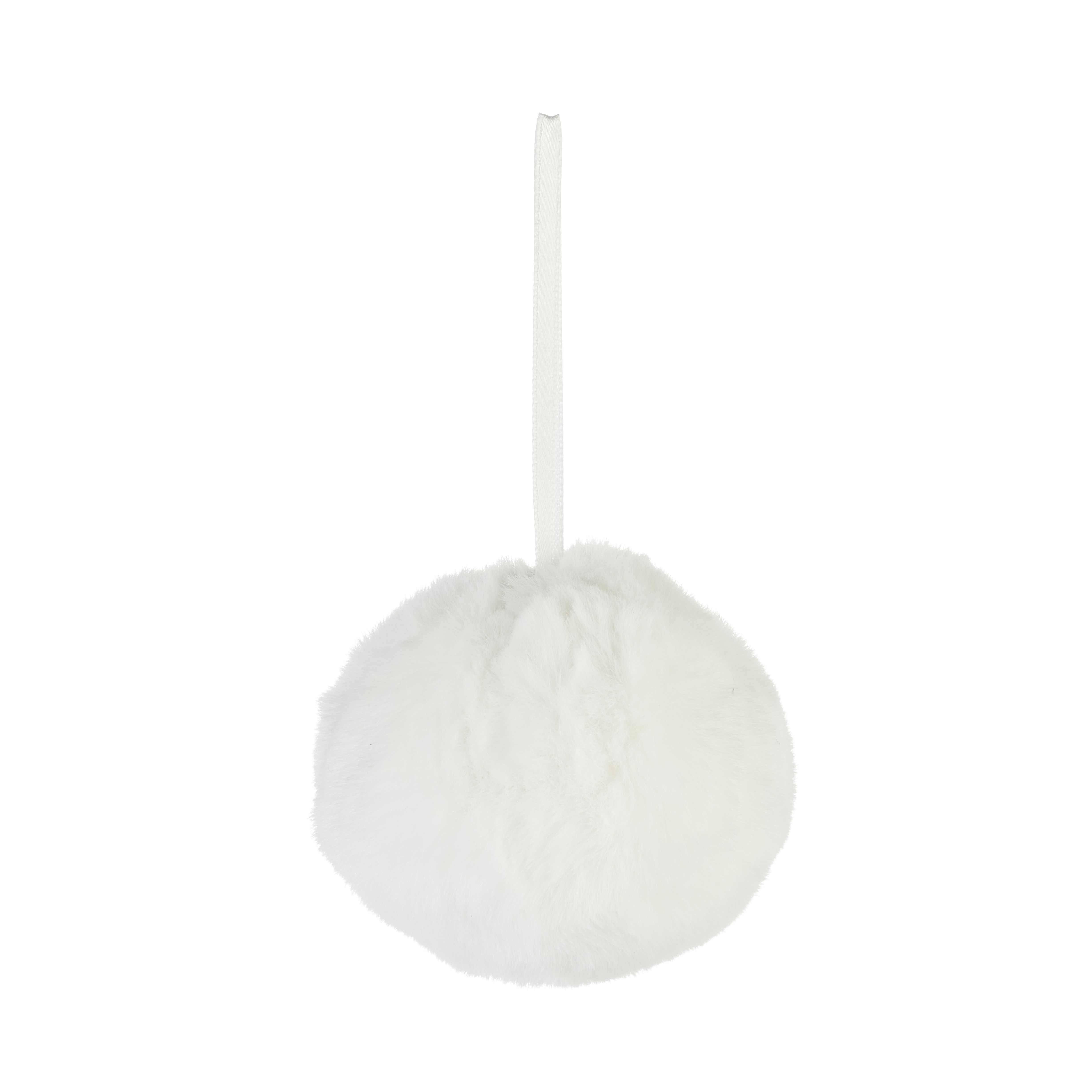 White Faux Fur Pom-Pom Hanging Ornament Price Comparisons | Compare The Build